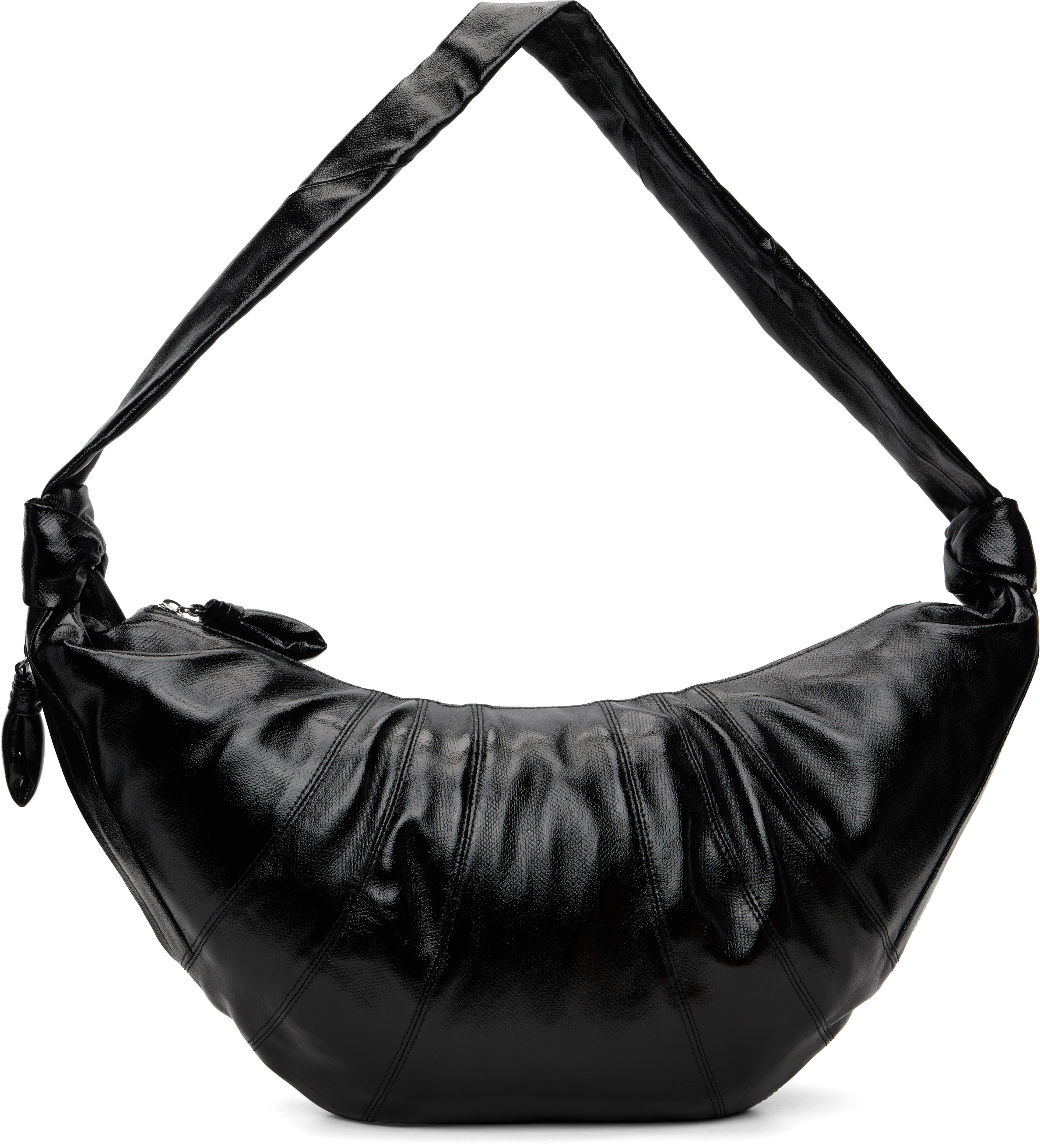 LEMAIRE Croissant Bag ラメ加工　ブラック LEMAIRE: ブラック ラージ Croissant バッグ | SSENSE 日本