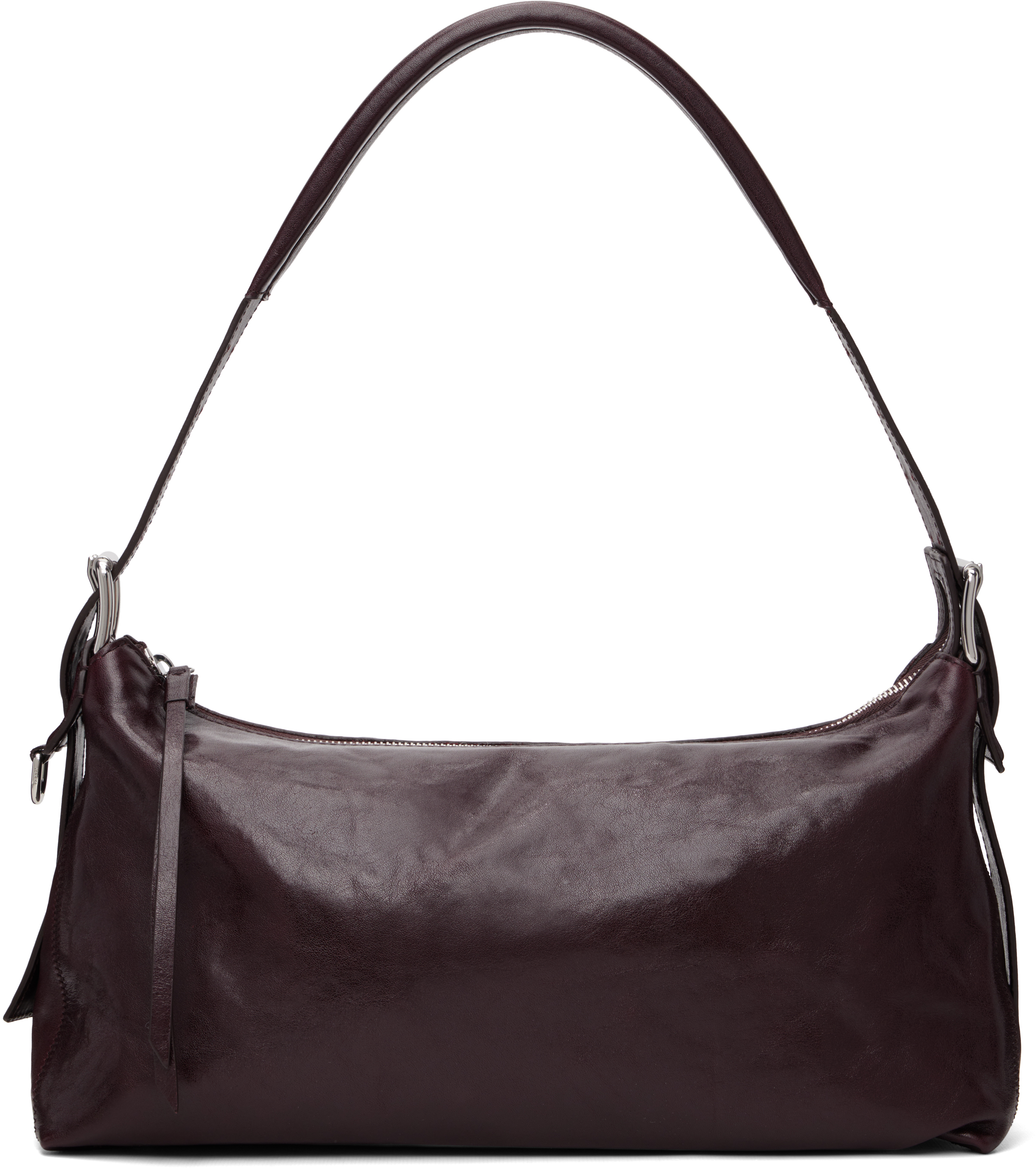 LEMAIRE: Burgundy Belted Baguette Bag | SSENSE