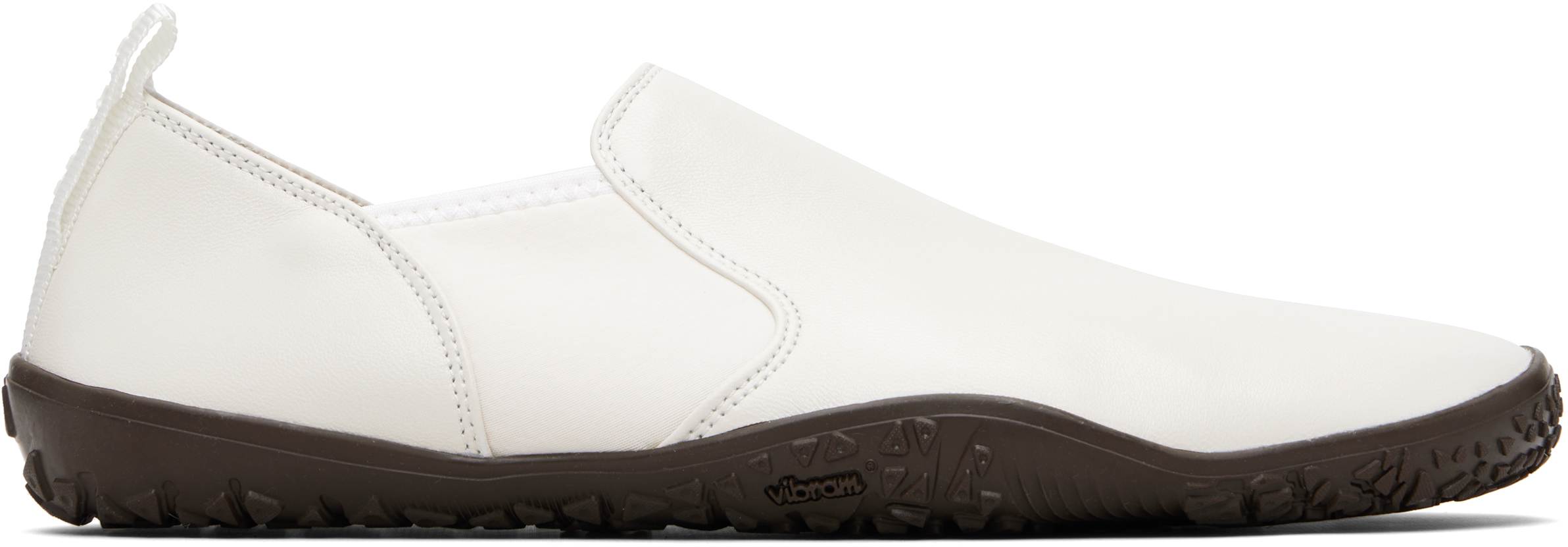 White Vibram Glove Slip On Leather Sneakers by LEMAIRE on Sale
