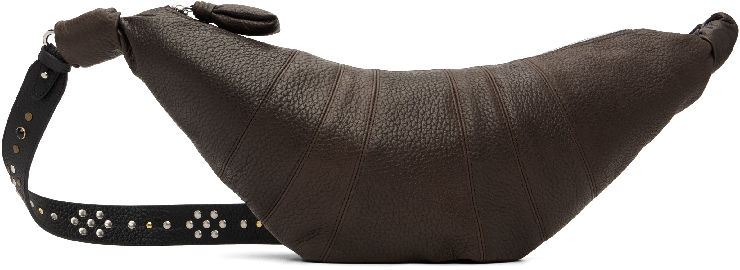 LEMAIRE: ブラウン ミディアム Western Studs Croissant バッグ 