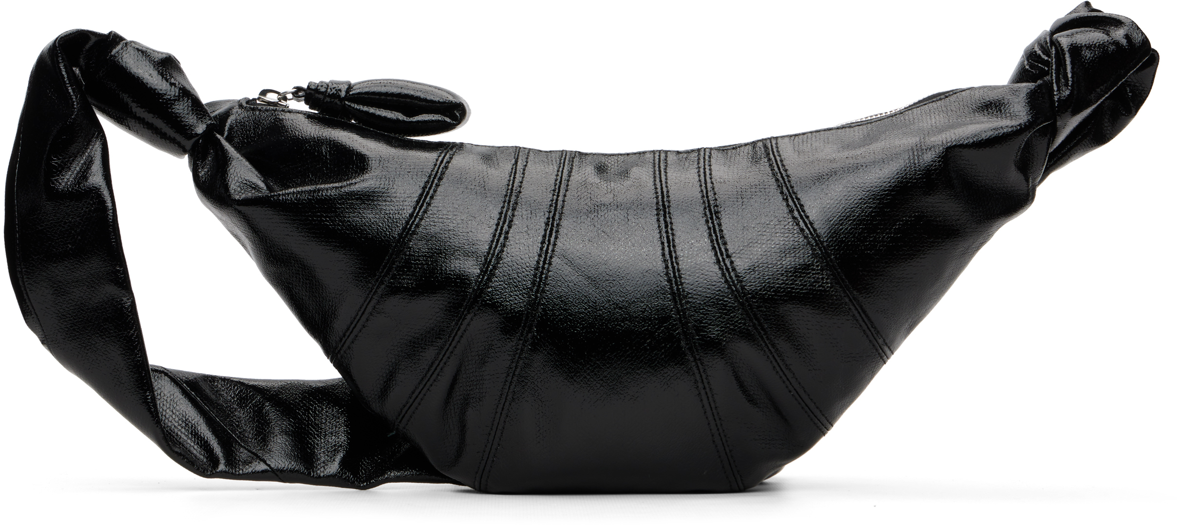 バッグ LEMAIRE SMALL CROISSANT BAG BLACK LEMAIRE Croissant Bag Small Soft Grain Leather Black – LESS 17