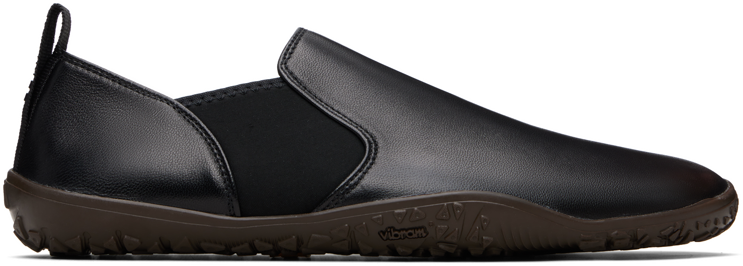 LEMAIRE: ブラック Vibram Glove Slip On レザースニーカー | SSENSE 日本