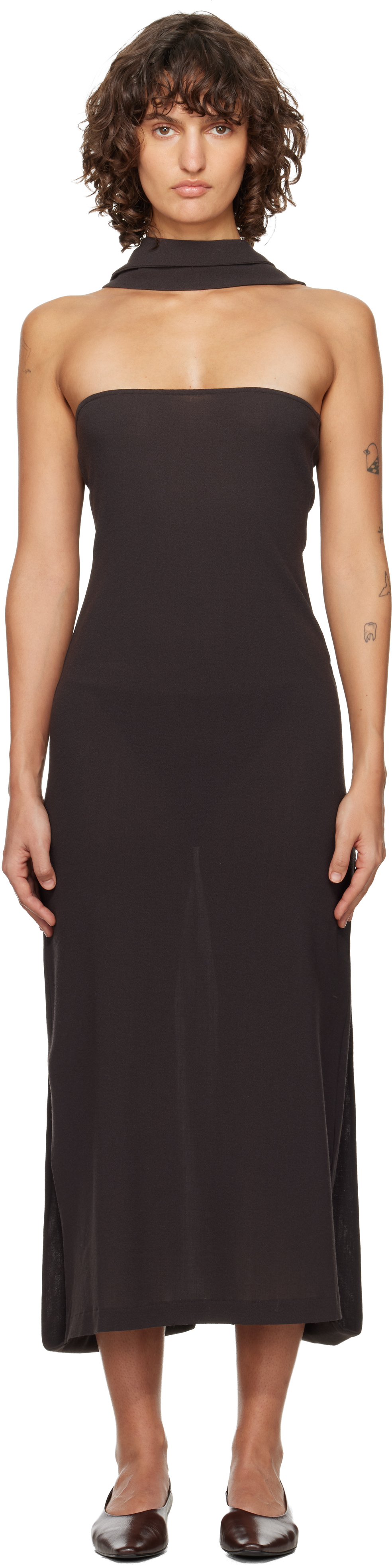 Paloma Wool: Brown Alberch Maxi Dress | SSENSE