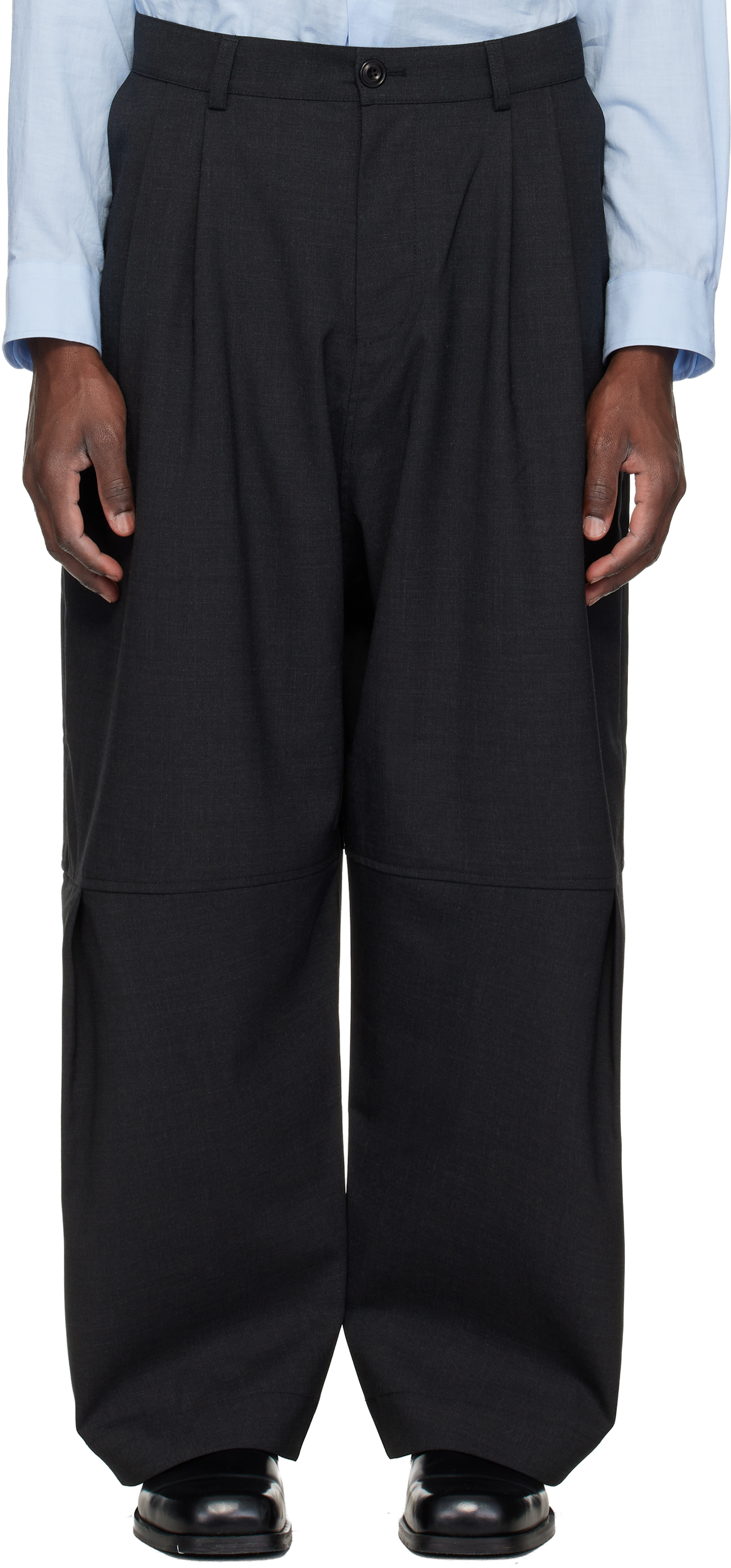Black Zushi Trousers by SAGE NATION on Sale