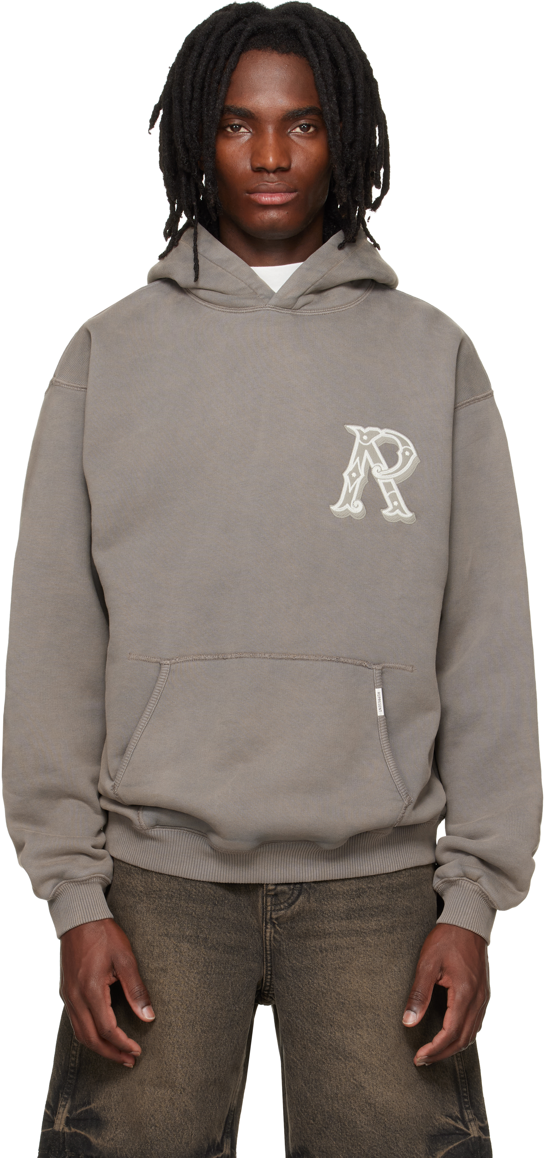 Brown Western Initial Hoodie