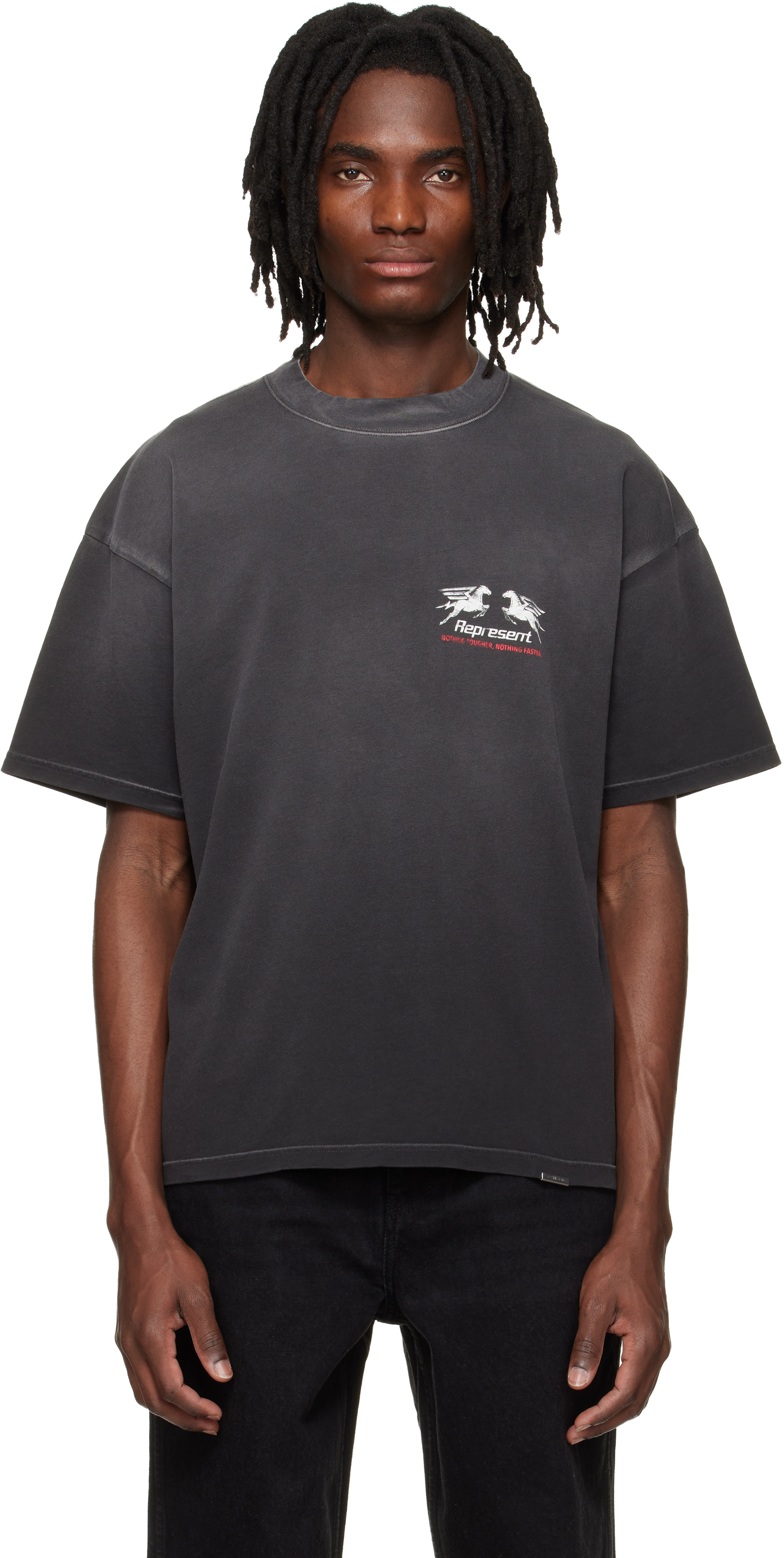 Represent: ブラック 24 Hour Service Tシャツ | SSENSE 日本