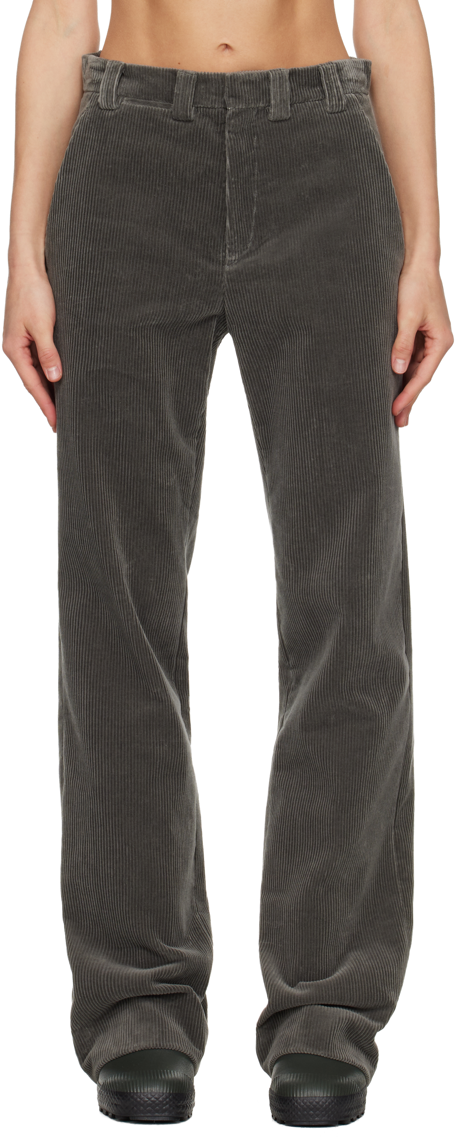 Rier Ssense Exclusive Gray Corduroy Trousers In Gray
