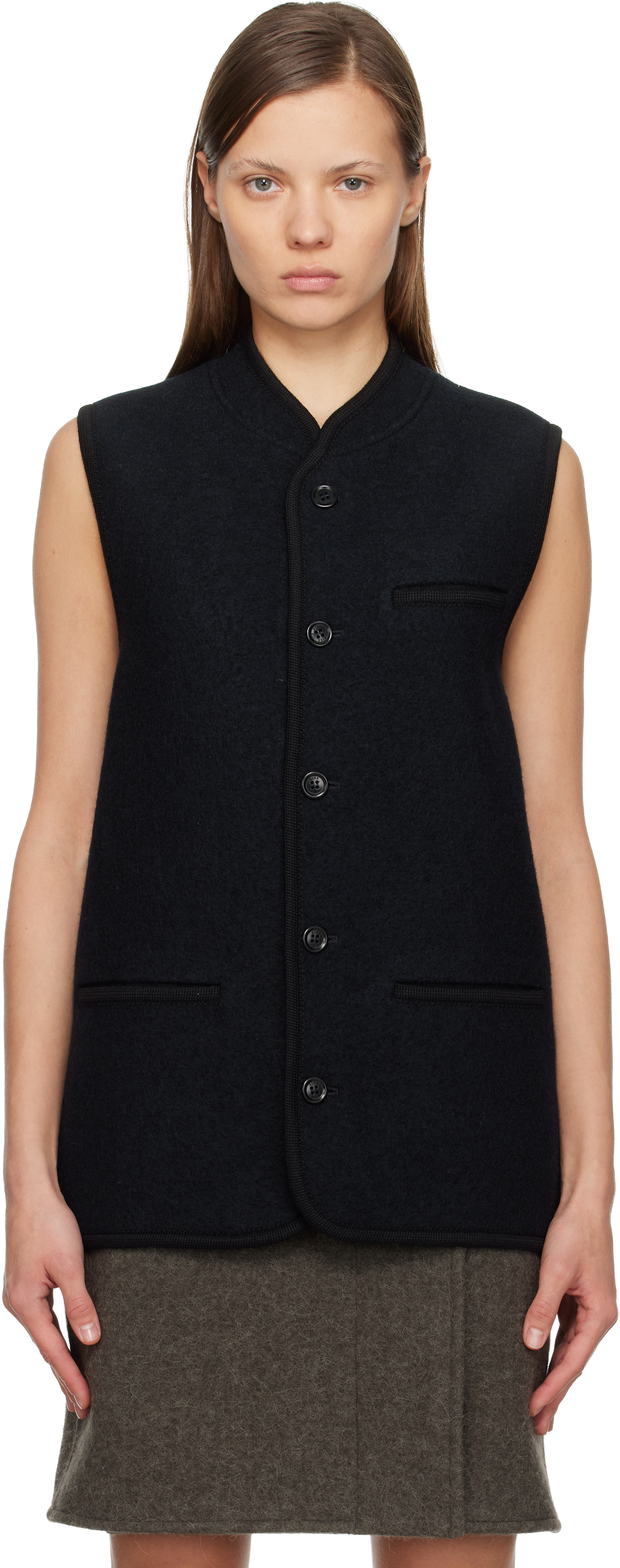 Rier Ssense Exclusive Navy Walker Vest In Blue