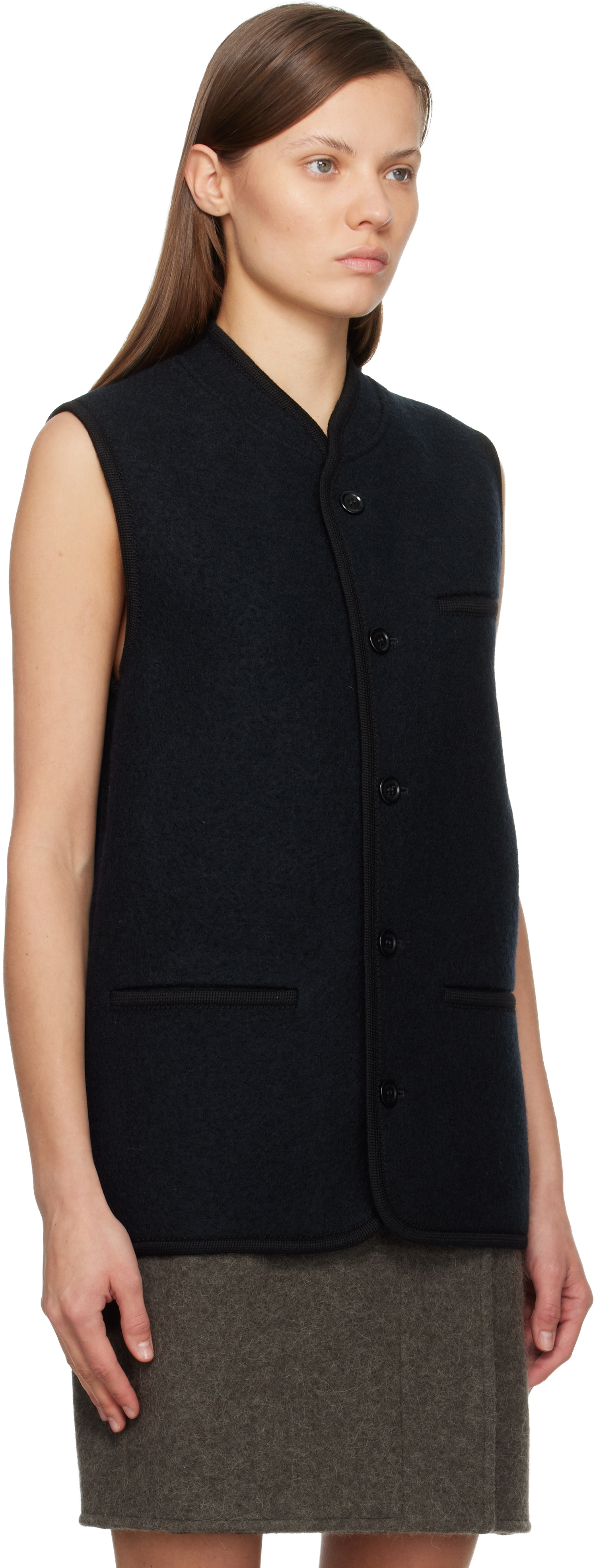 Rier Ssense Exclusive Navy Walker Vest In Blue