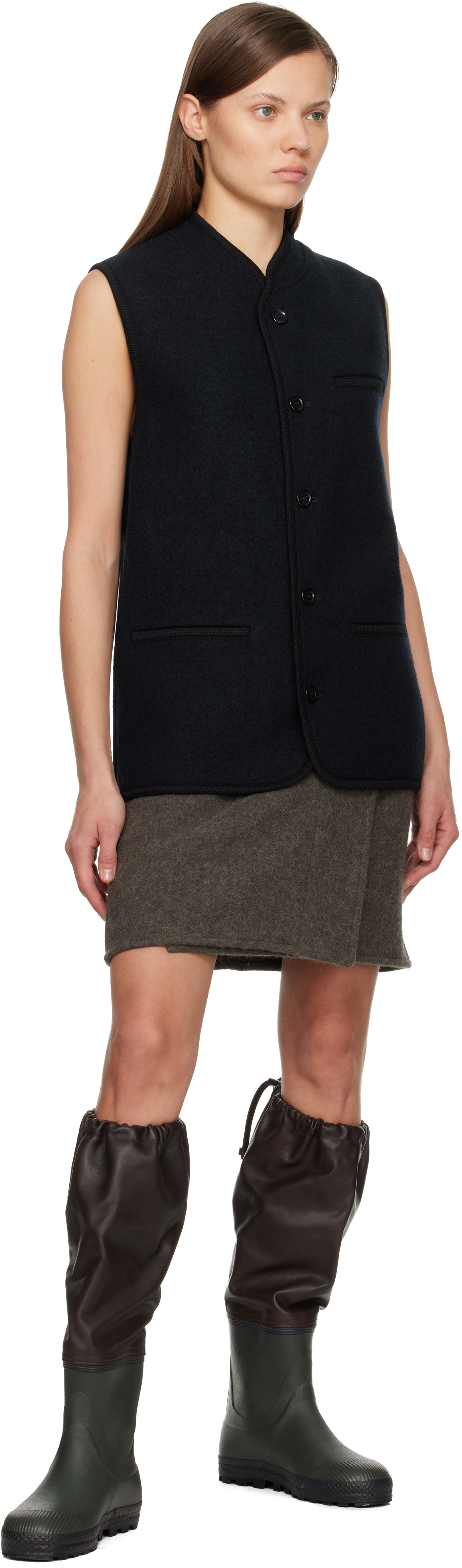 Rier Ssense Exclusive Navy Walker Vest In Blue