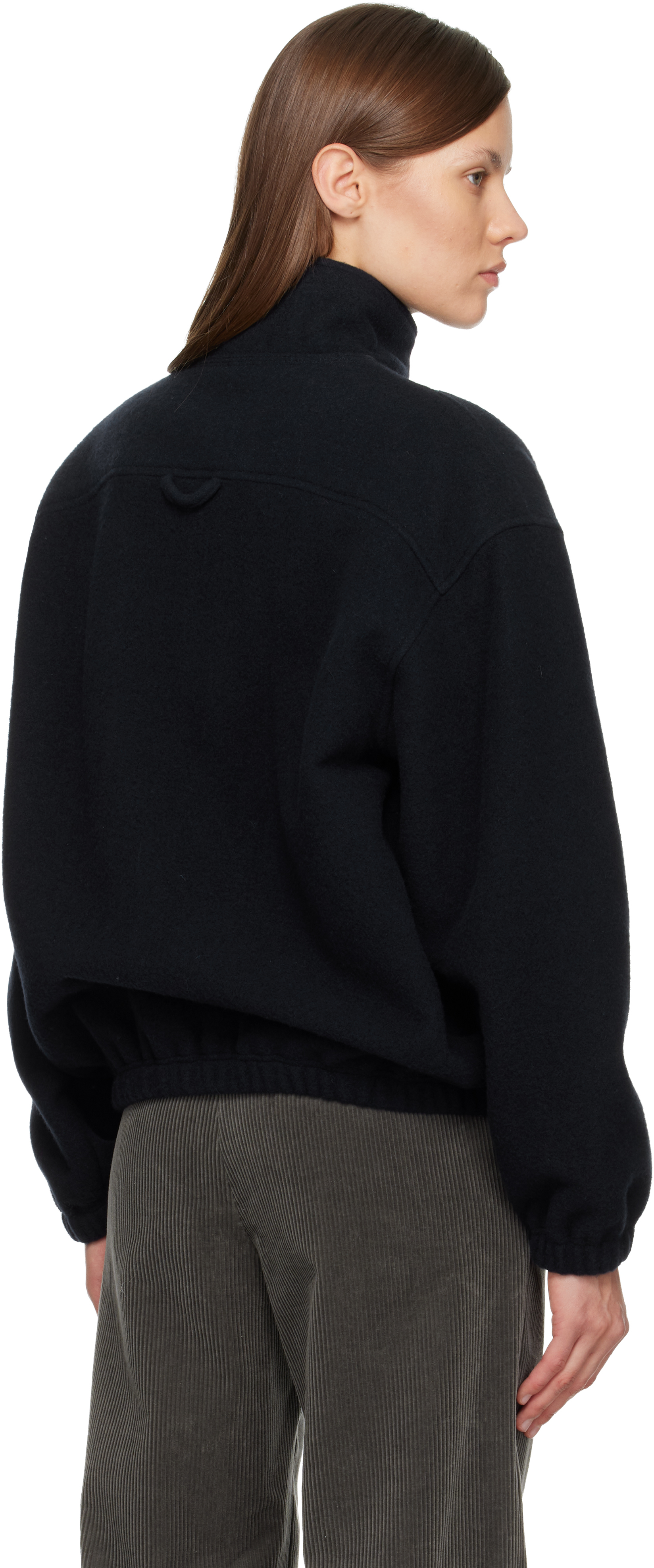 Rier Ssense Exclusive Navy Fleece Jacket In Brown