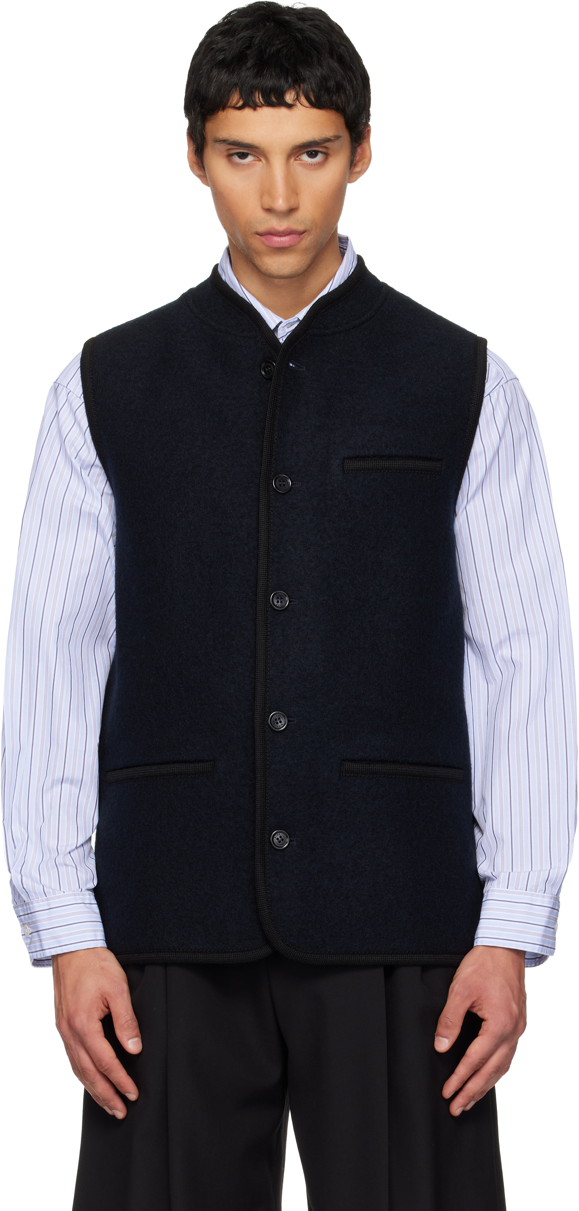 Rier Ssense Exclusive Navy Walker Vest In Blue