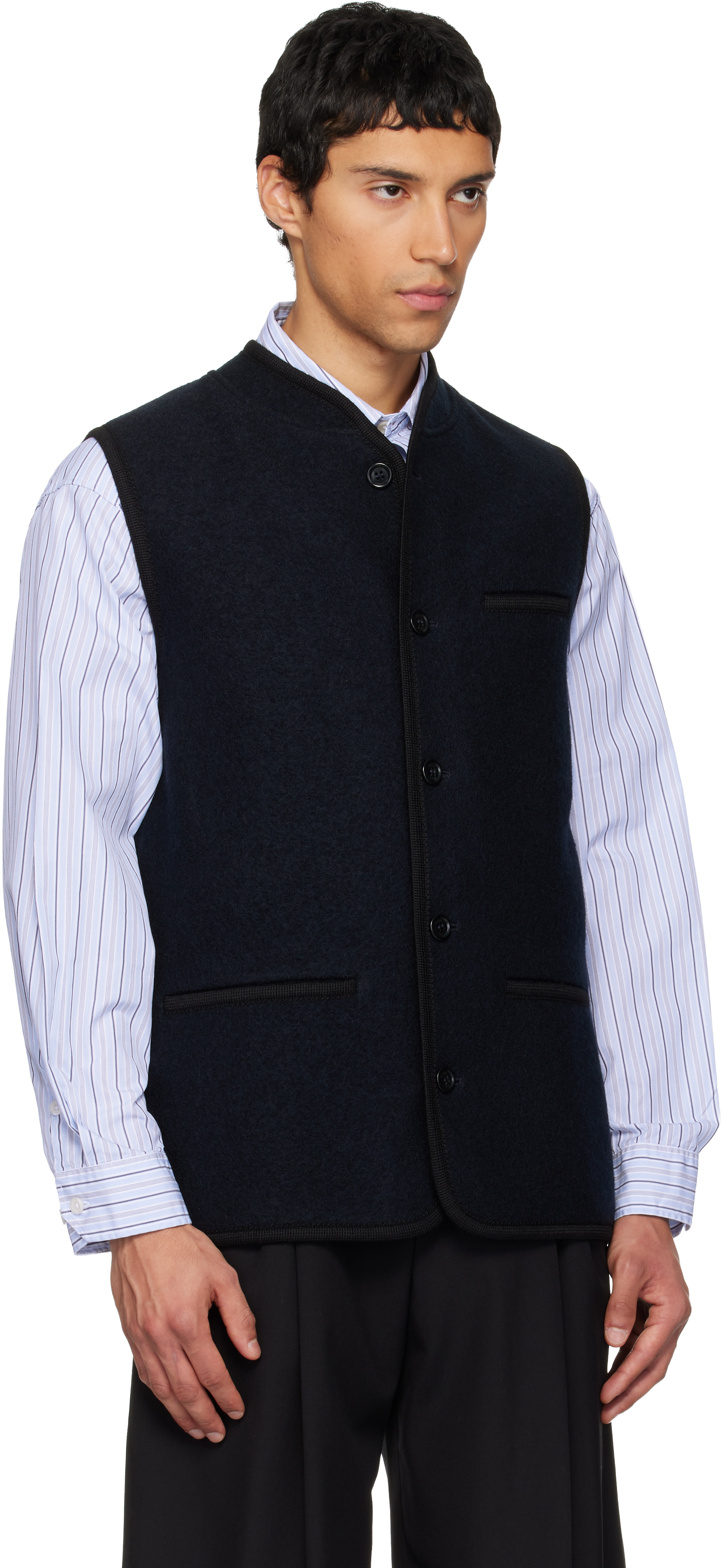 Rier Ssense Exclusive Navy Walker Vest In Blue