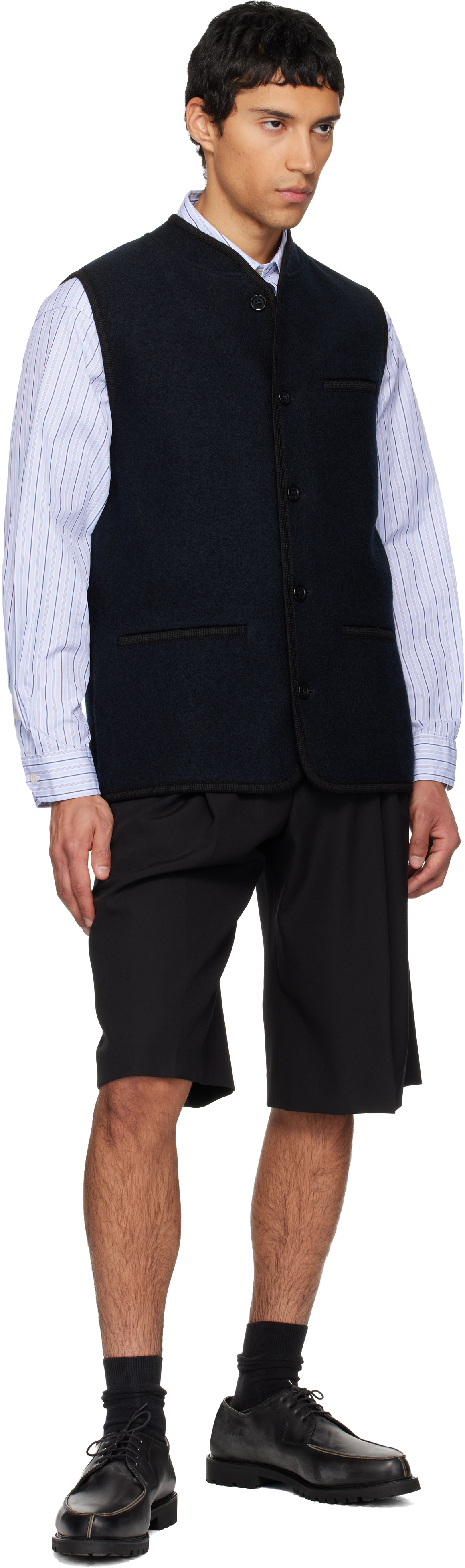 Rier Ssense Exclusive Navy Walker Vest In Blue