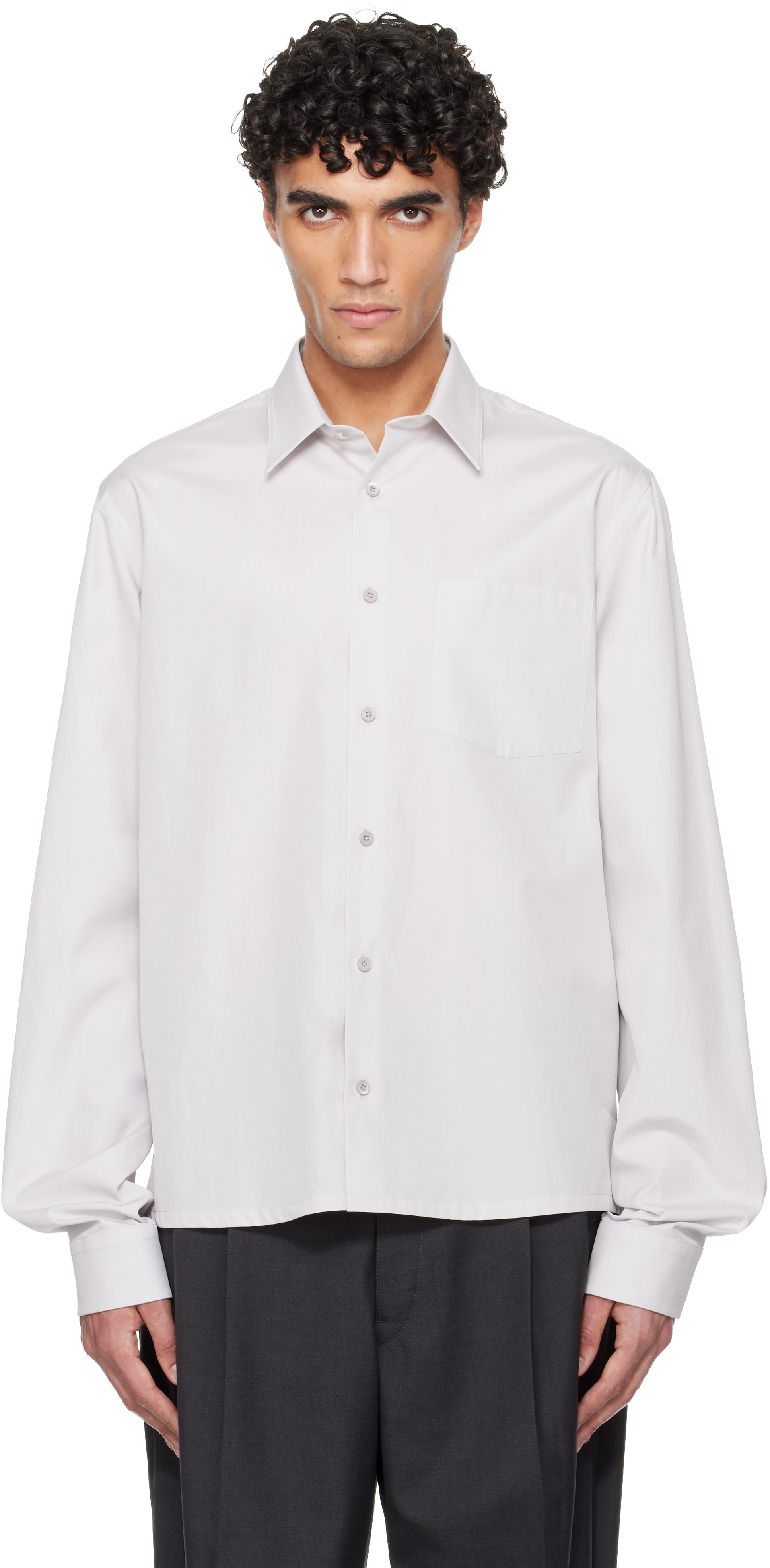 Rier: グレー Popeline シャツ | SSENSE 日本