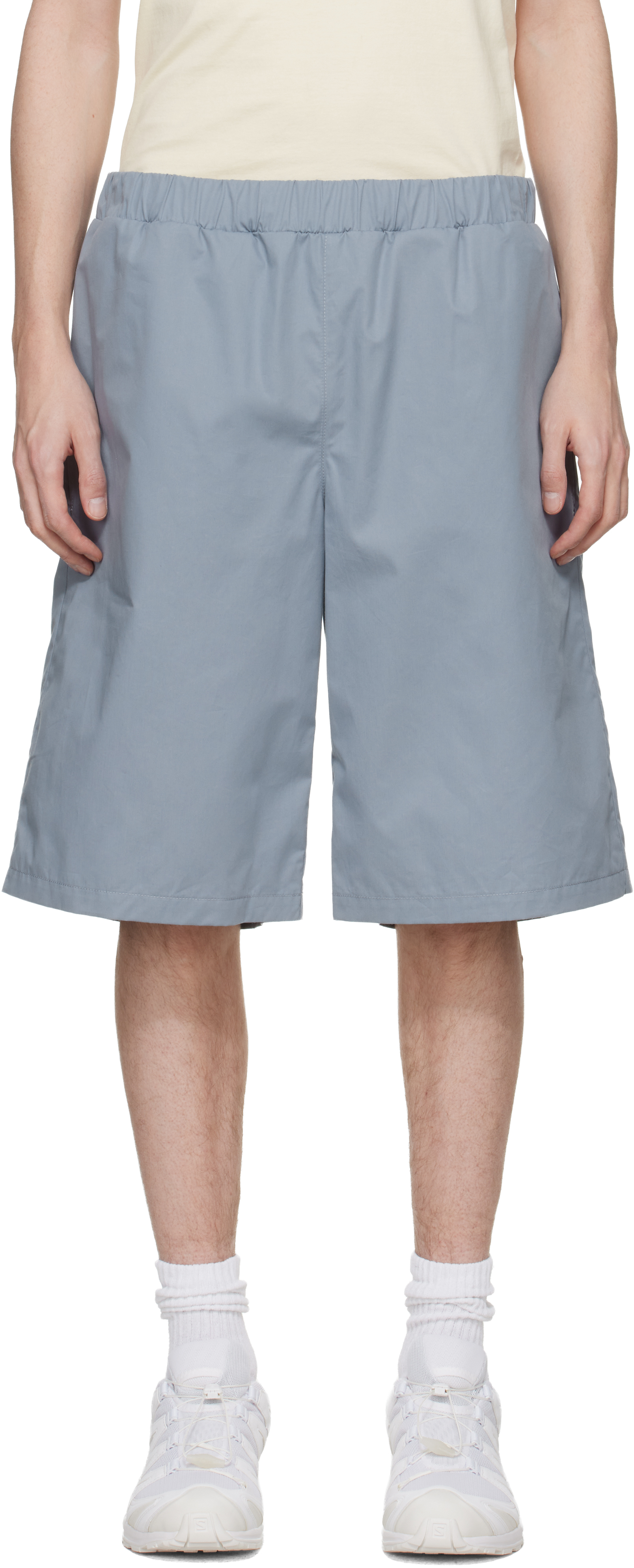 Rier Blue Bermuda Cotton Shorts