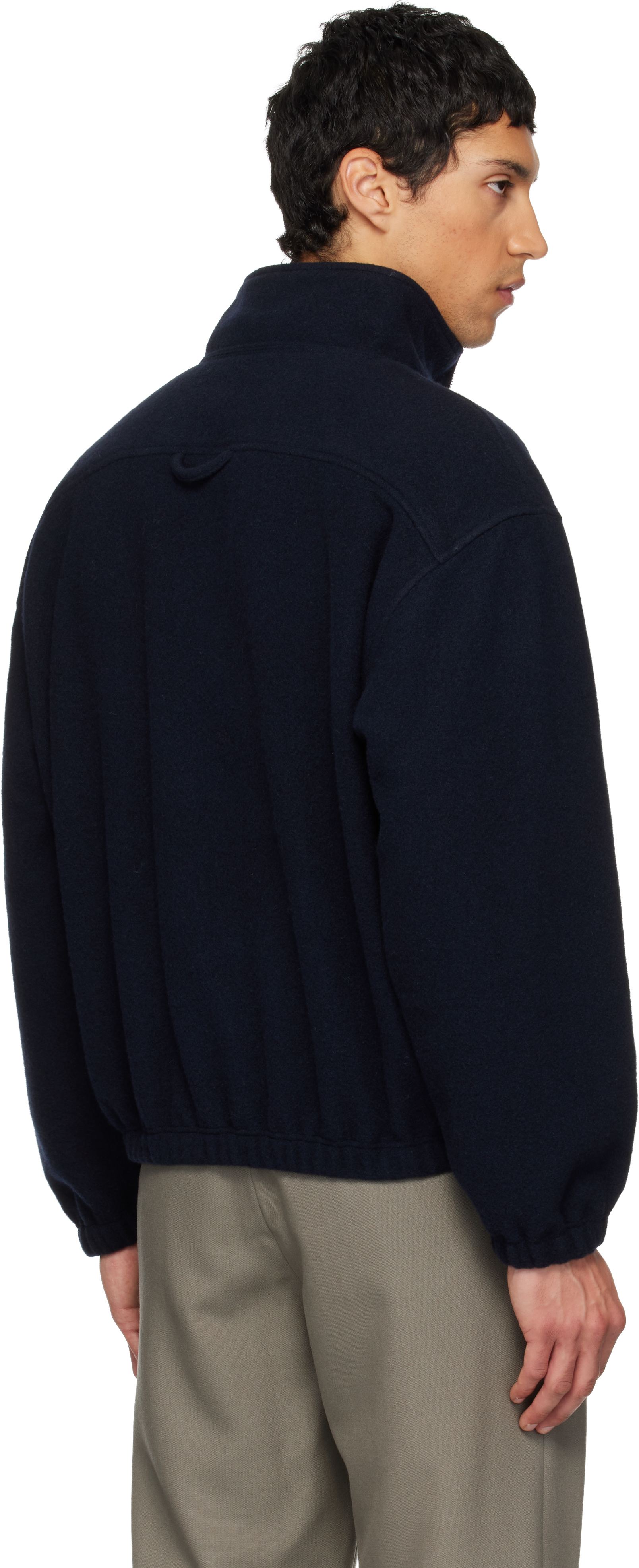 Rier Ssense Exclusive Navy Fleece Jacket In Blue