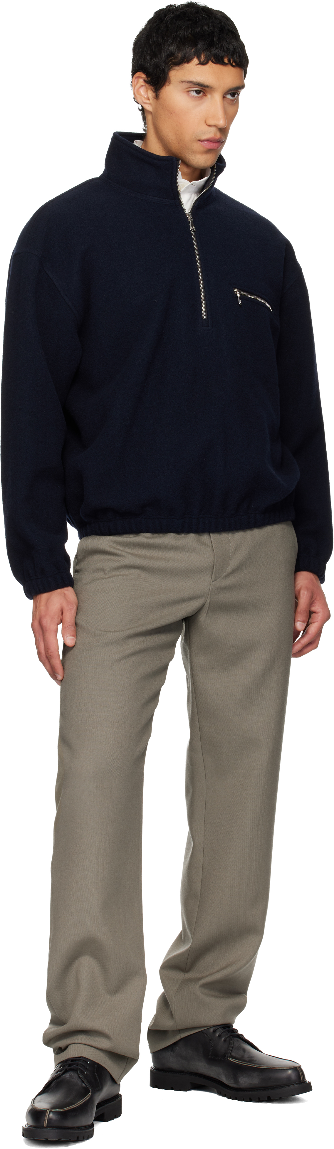 Rier Ssense Exclusive Navy Fleece Jacket In Blue