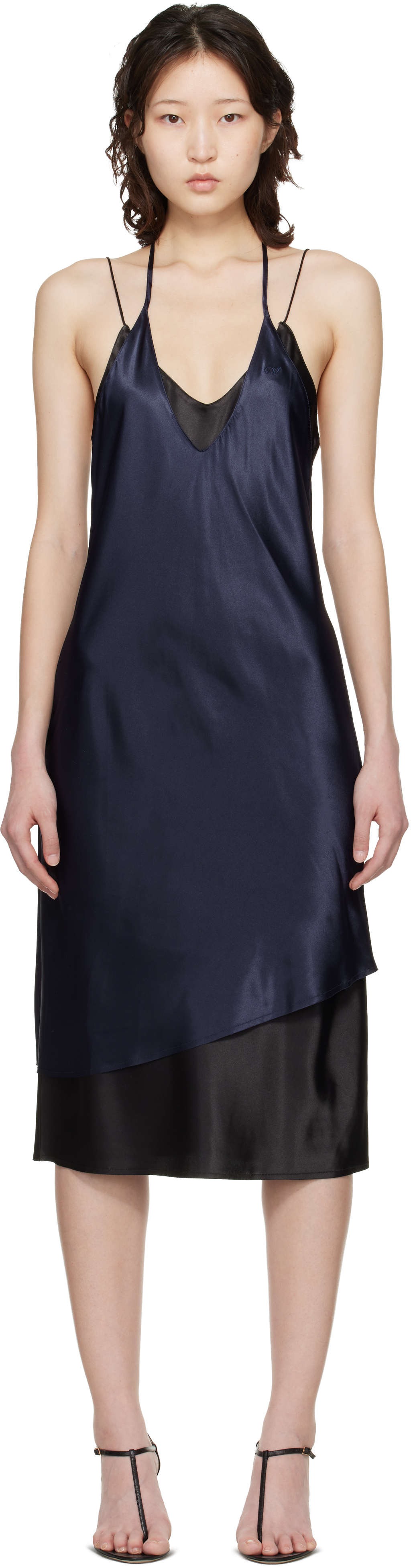 Vetements Navy & Black Layered Minidress