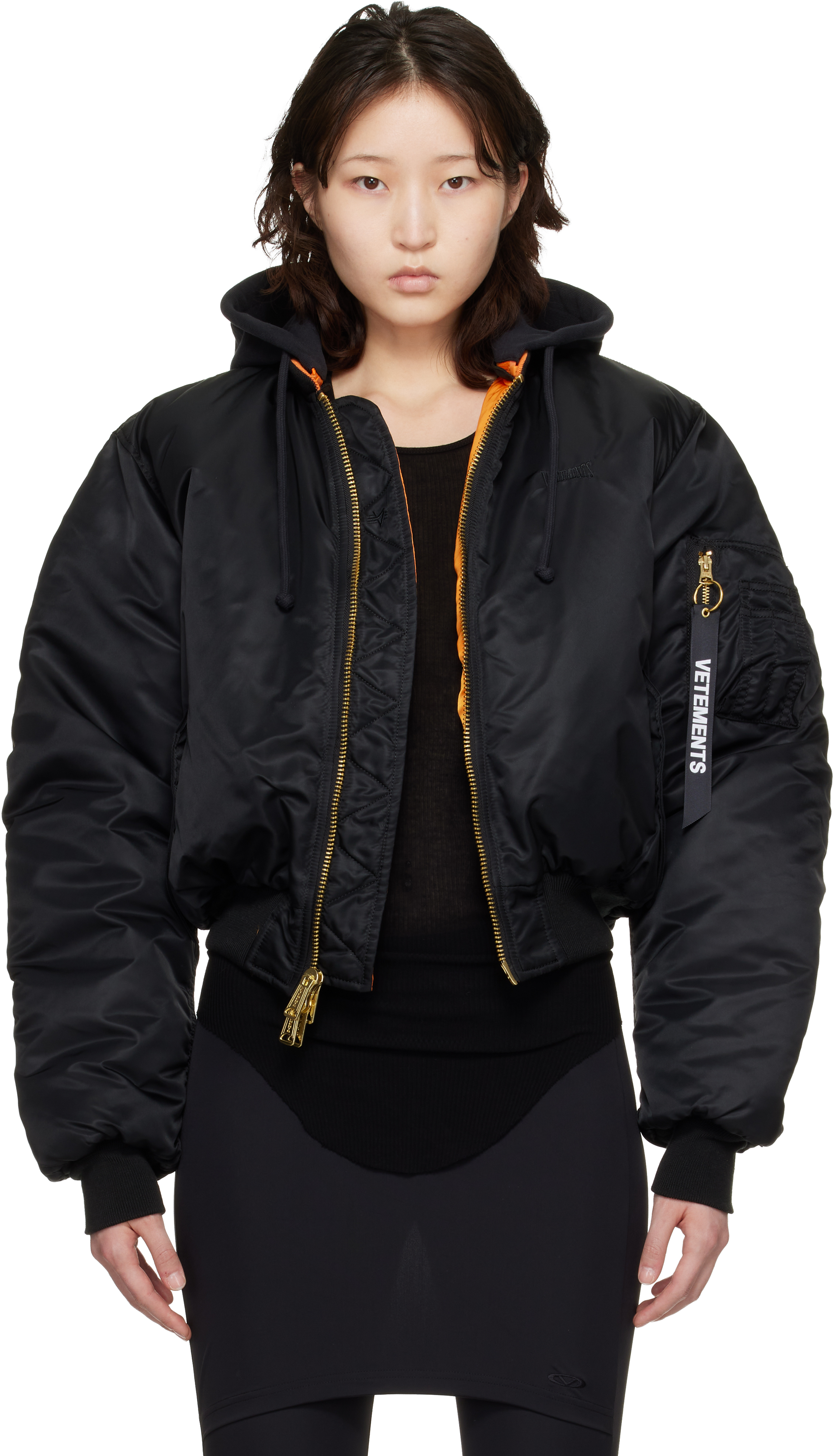 VETEMENTS: ブラック＆オレンジ Alpha Industriesエディション Fitted