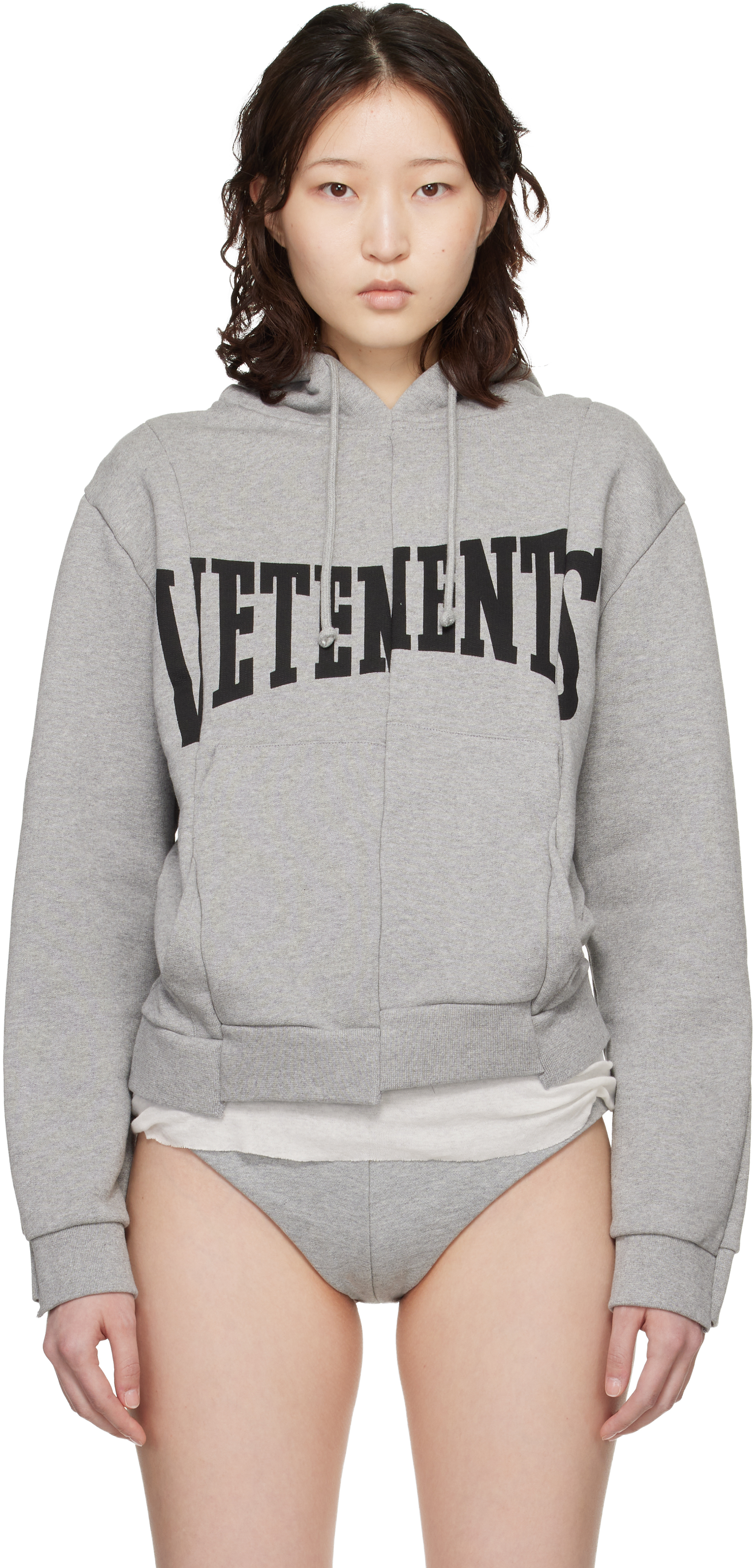トップス VETEMENTS 19SS Elbow Cutout Hoodie Grey Vetements Vetements SS19 Bullet Elbow Cut-Out Zip Hoodie | Grailed