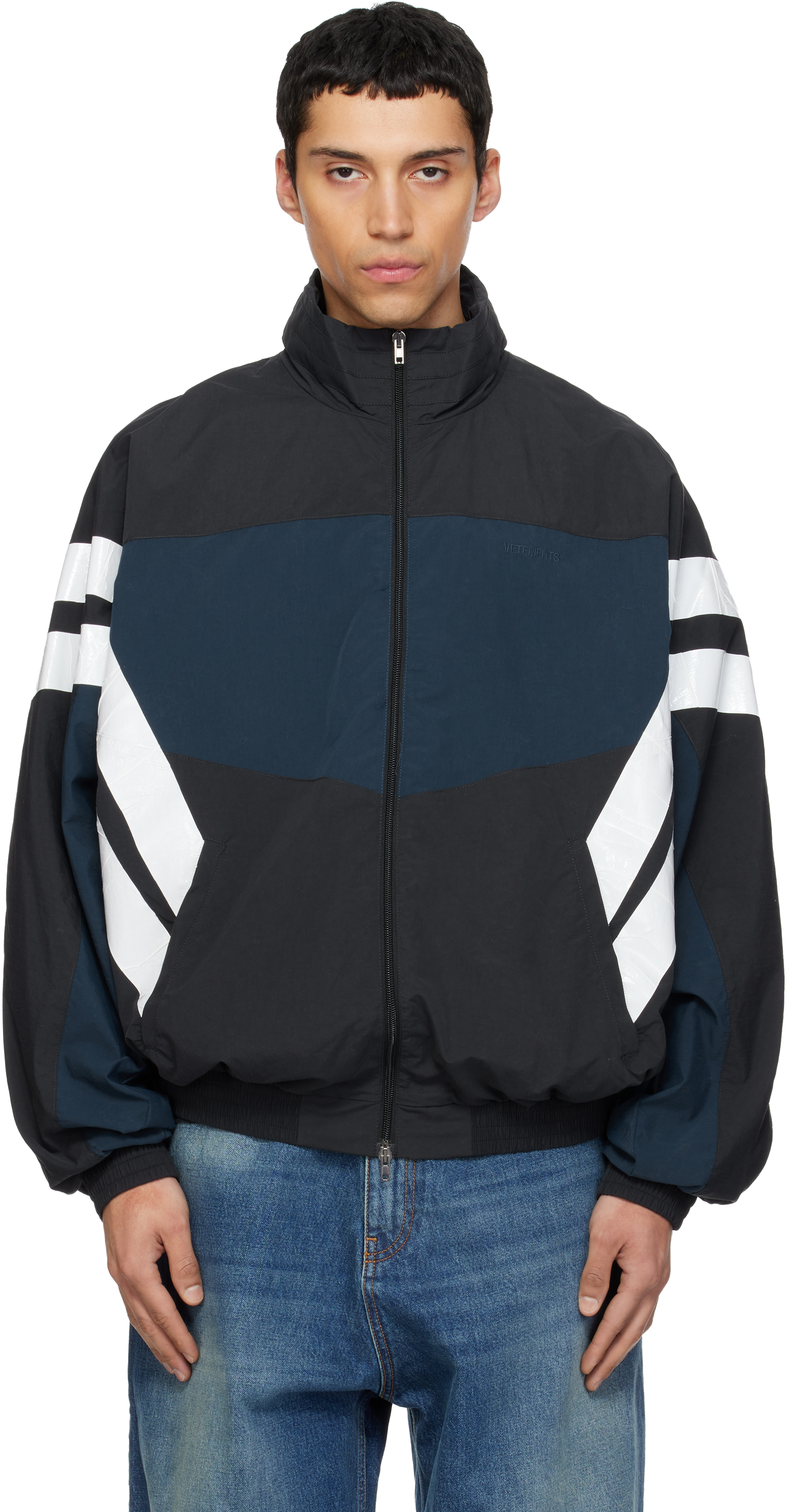 Black & Blue Taped Track Jacket