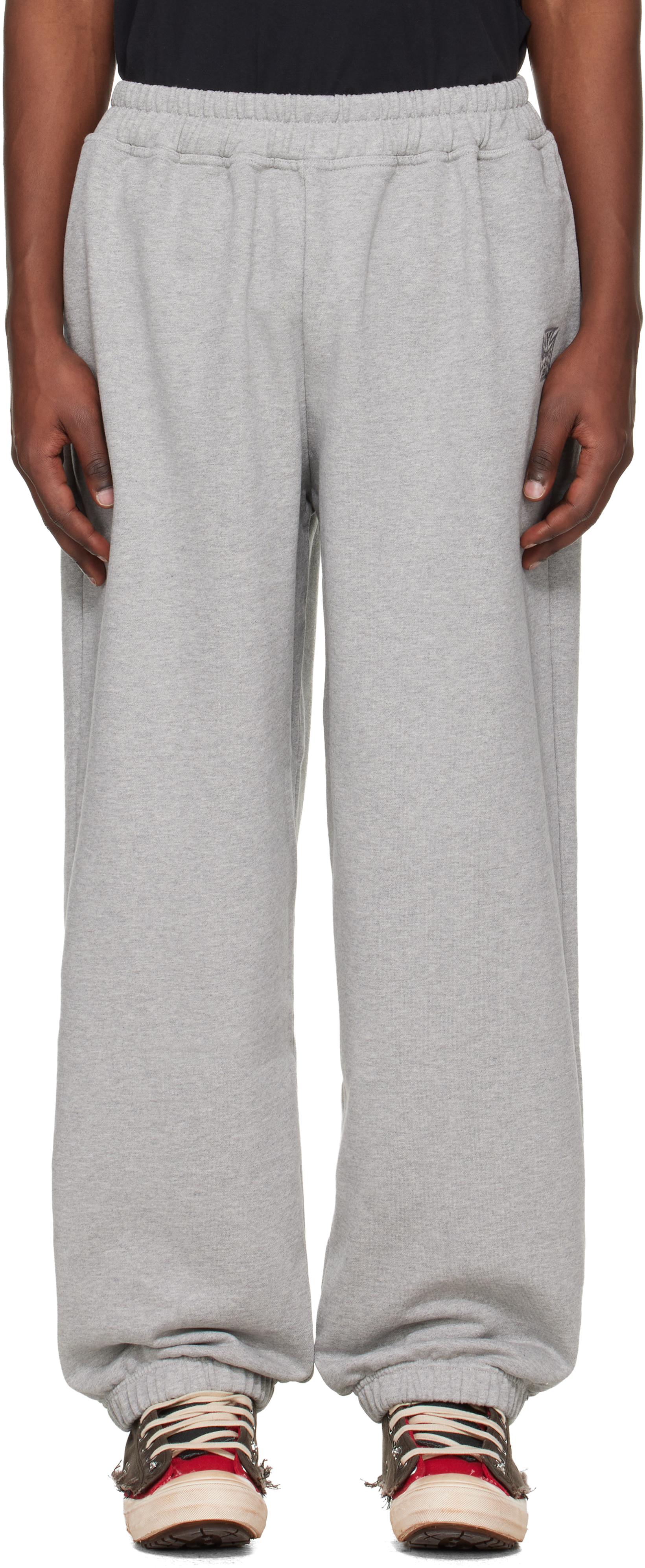 Gray Biker Cross Logo Sweatpants by VETEMENTS on Sale