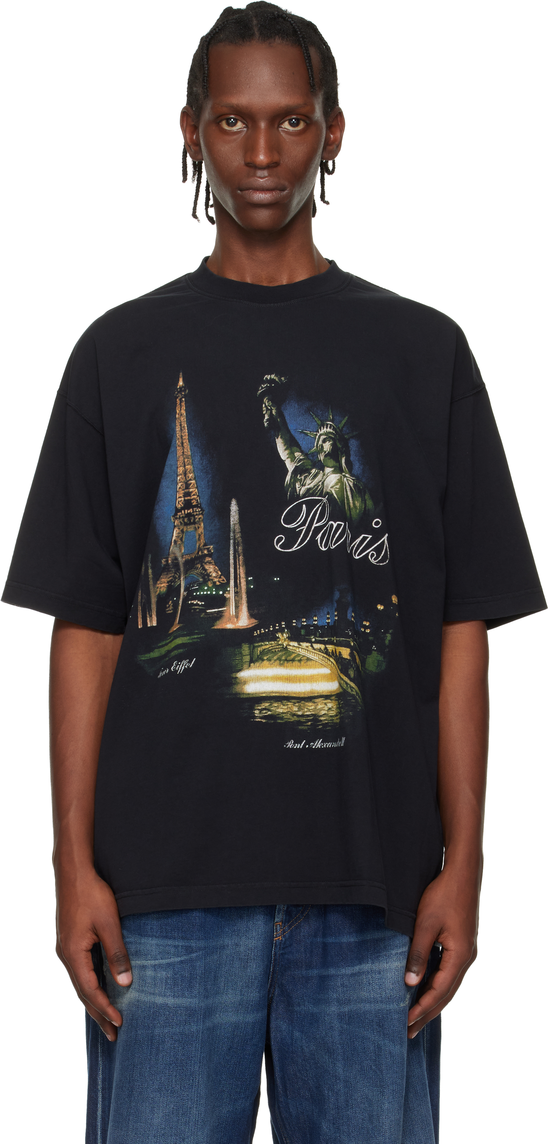 【VETEMENTS】LONDON TOURIST TEE VETEMENTS: Black 'Thailand' Tourist T-shirt | SSENSE