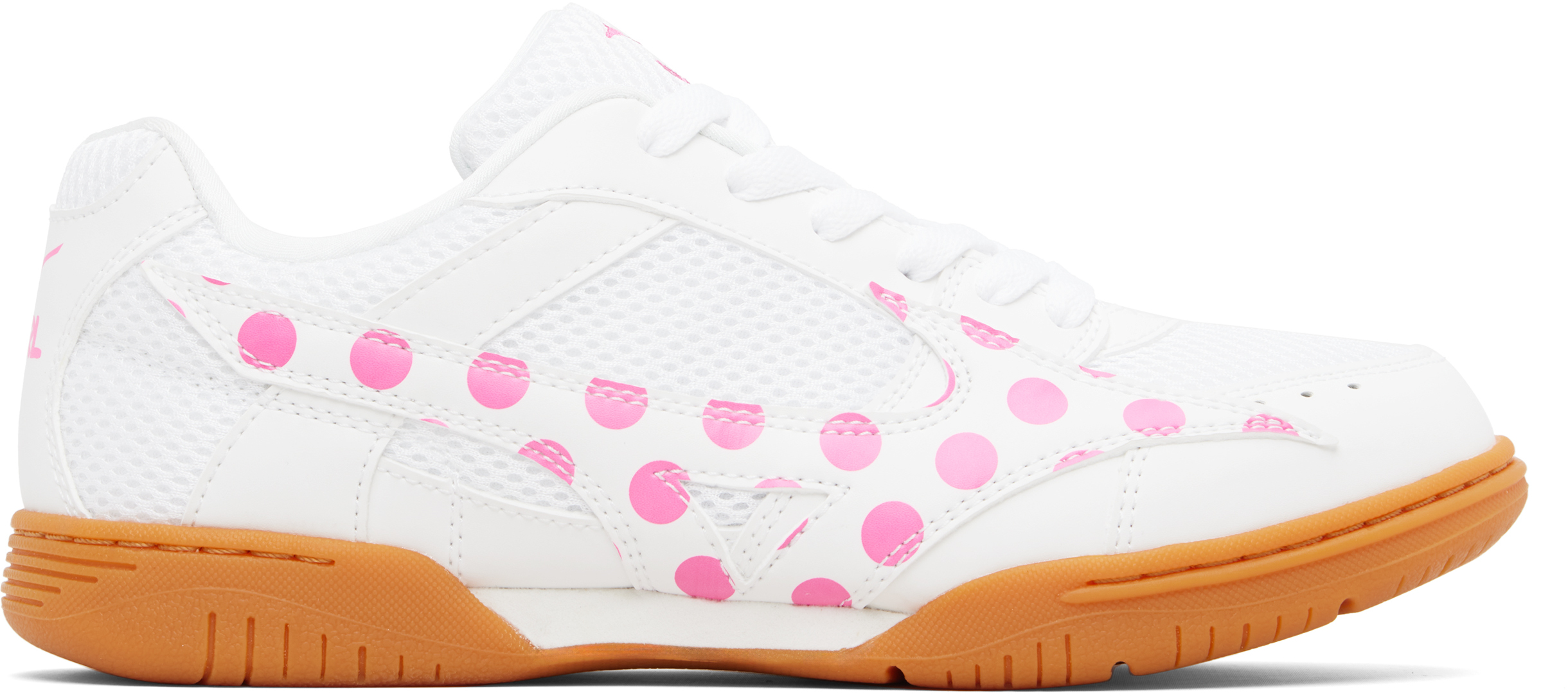 White Mizuno Edition Polka Dot Over Size Logo Sneakers by Comme
