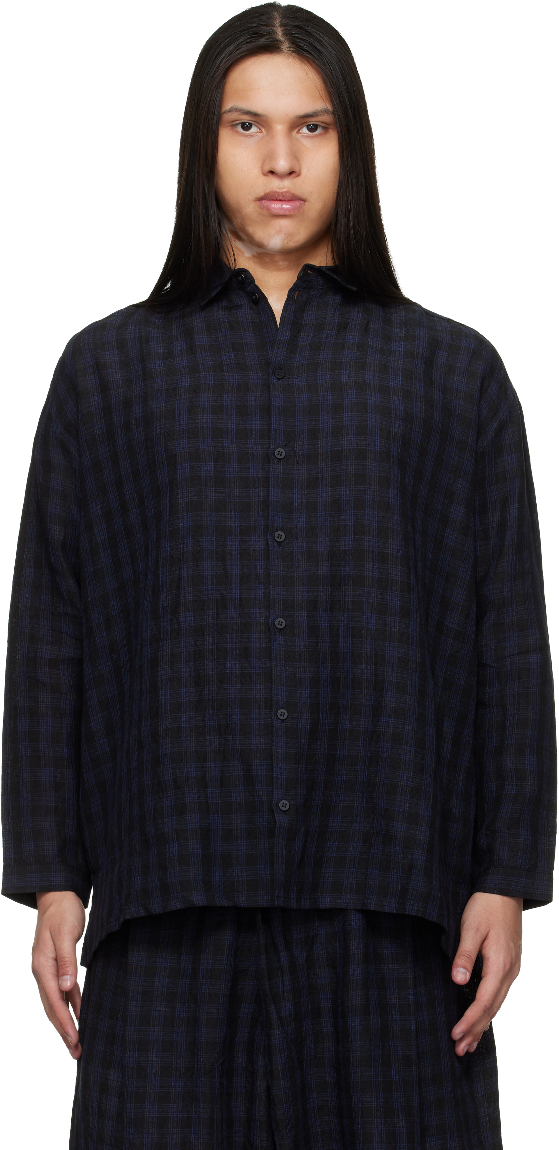 トップス toogood / THE DRAUGHTSMAN SHIRT black Black & Blue 'The Draughtsman' Shirt by Toogood on Sale