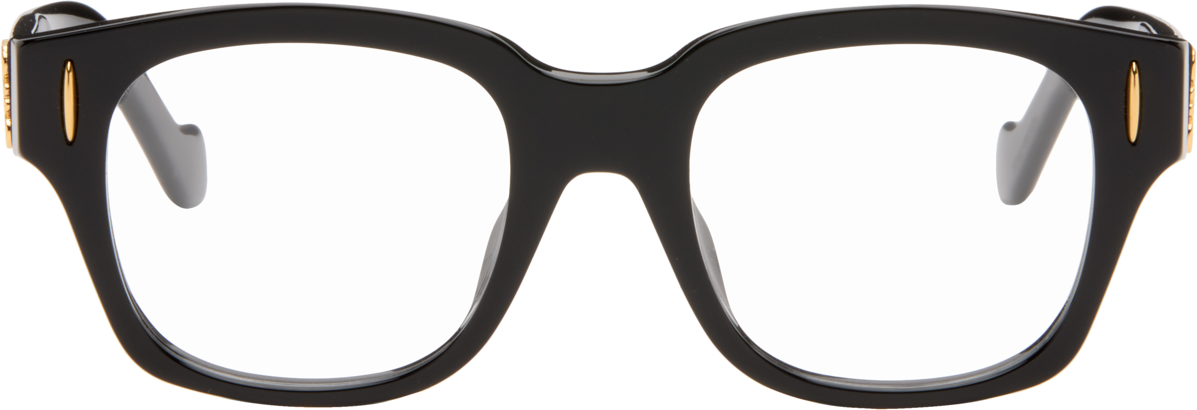 LOEWE Black Anagram Logo Rectangle Glasses