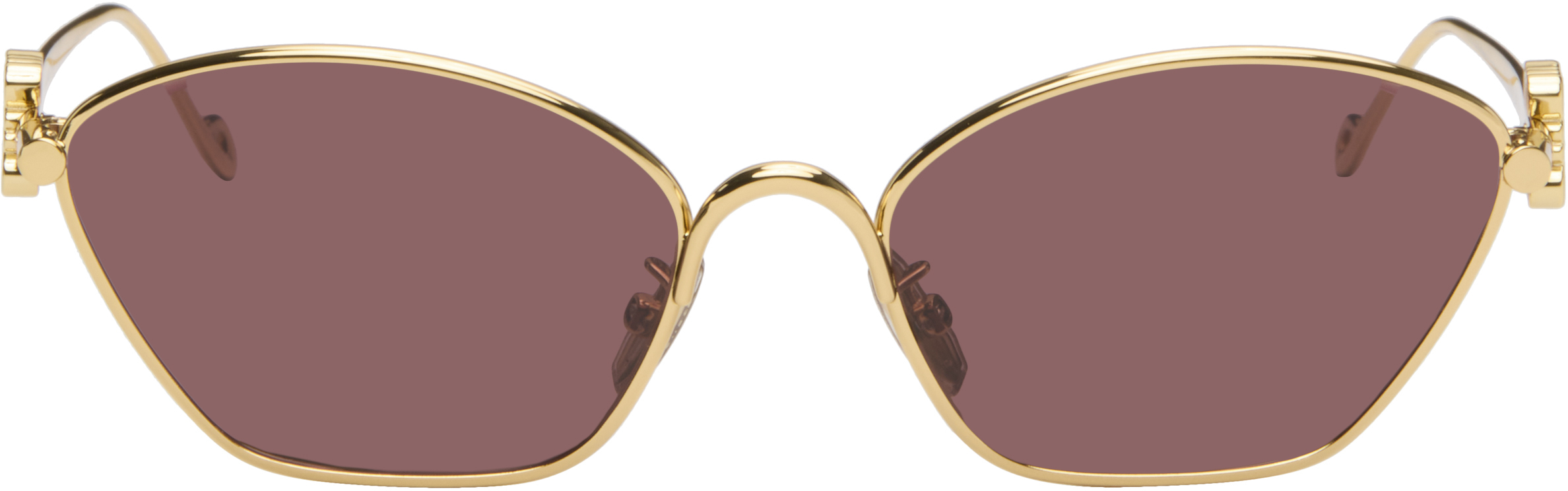 LOEWE Gold Anagram Hexagonal Sunglasses