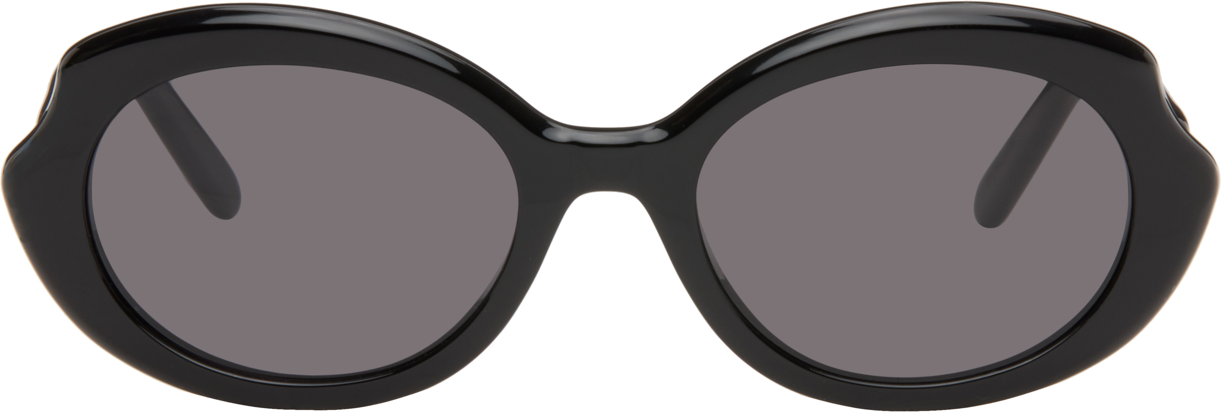 LOEWE Black Mini Oval Slim Sunglasses