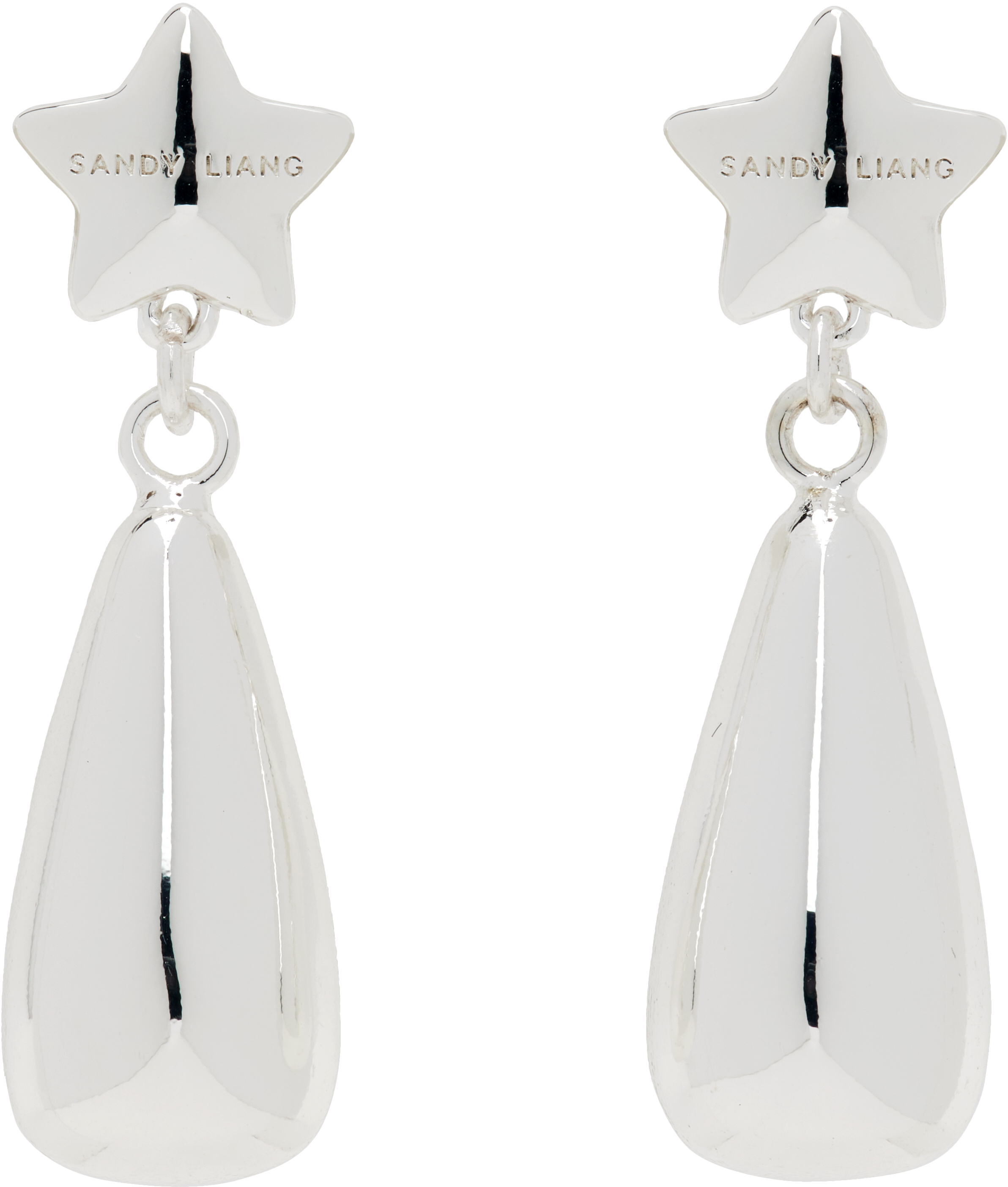 Sandy Liang Ariel Drop Earrings In Silver