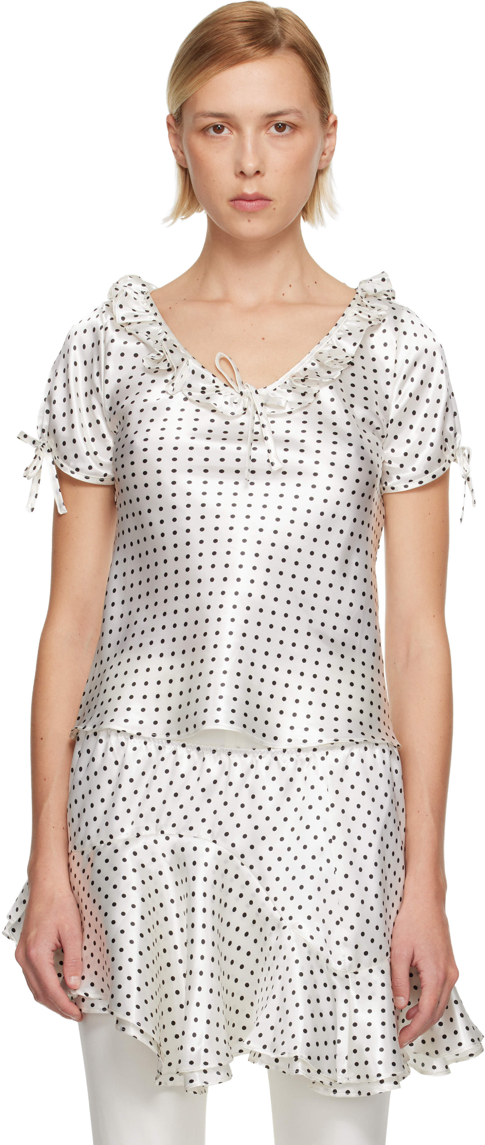 Sandy Liang: White Nickie Blouse | SSENSE