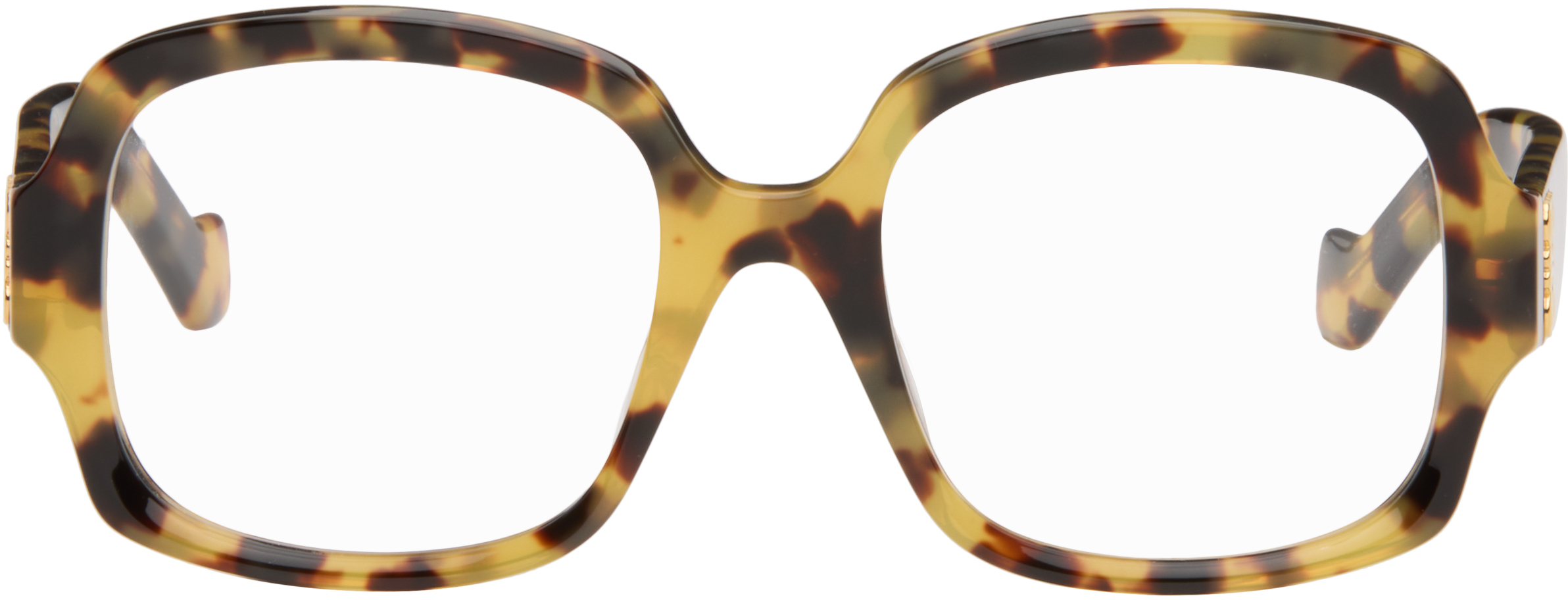 Loewe Yellow & Brown Anagram Glasses In Brown