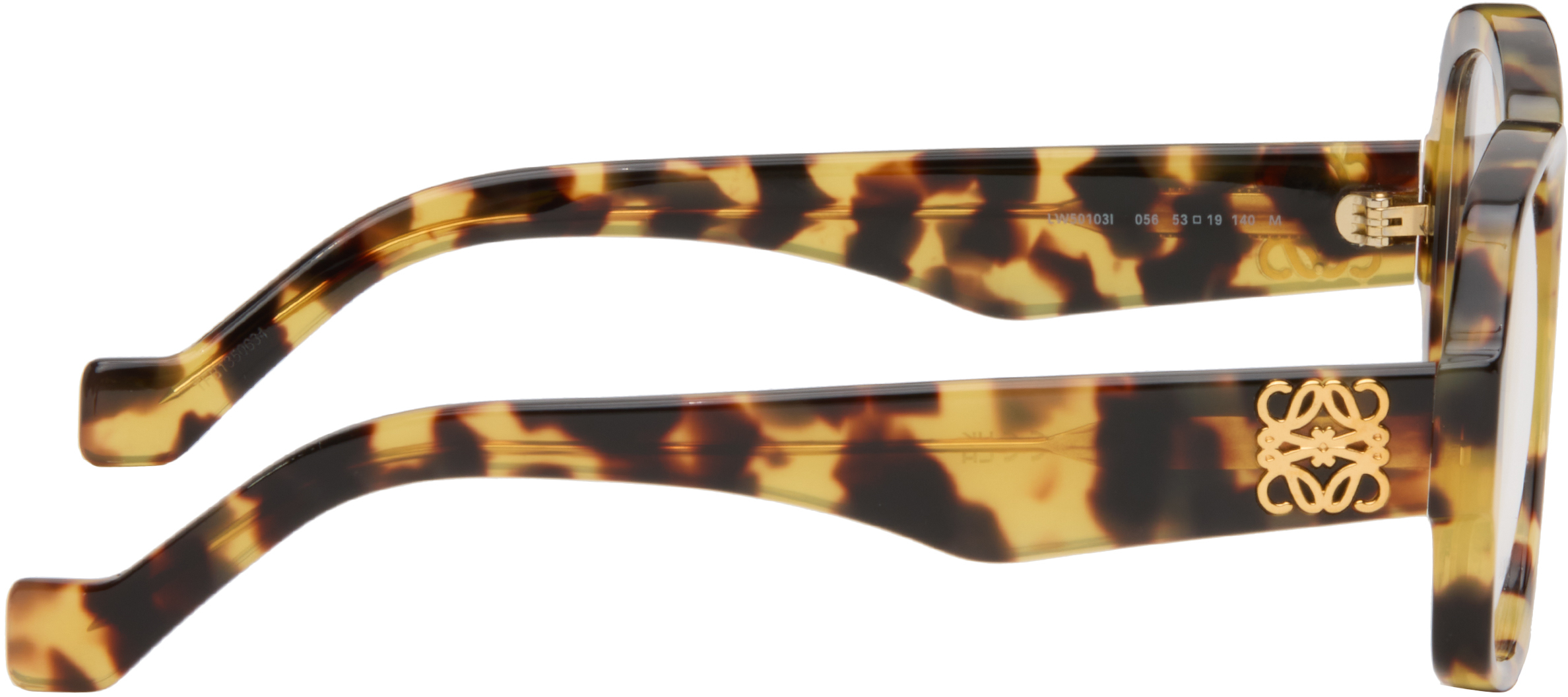 Loewe Yellow & Brown Anagram Glasses In Brown