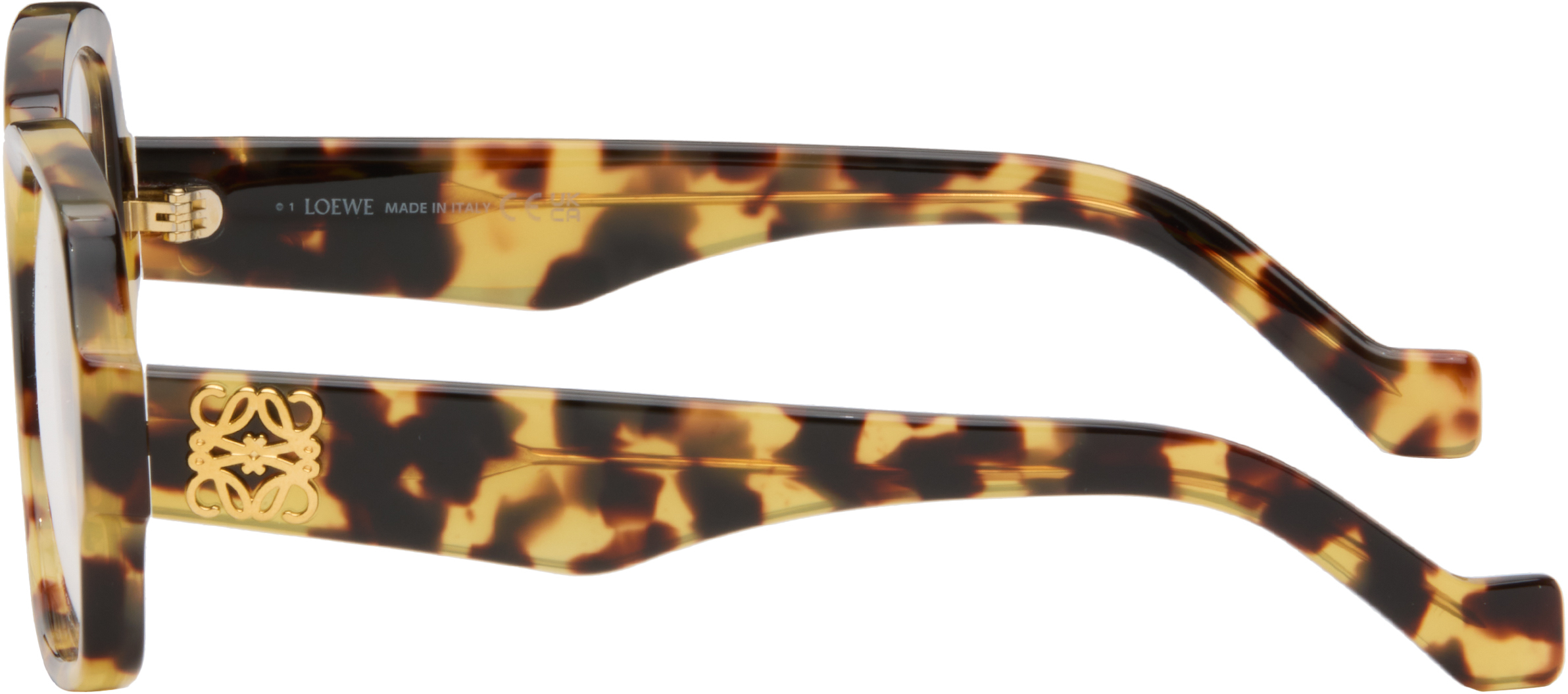 Loewe Yellow & Brown Anagram Glasses In Brown