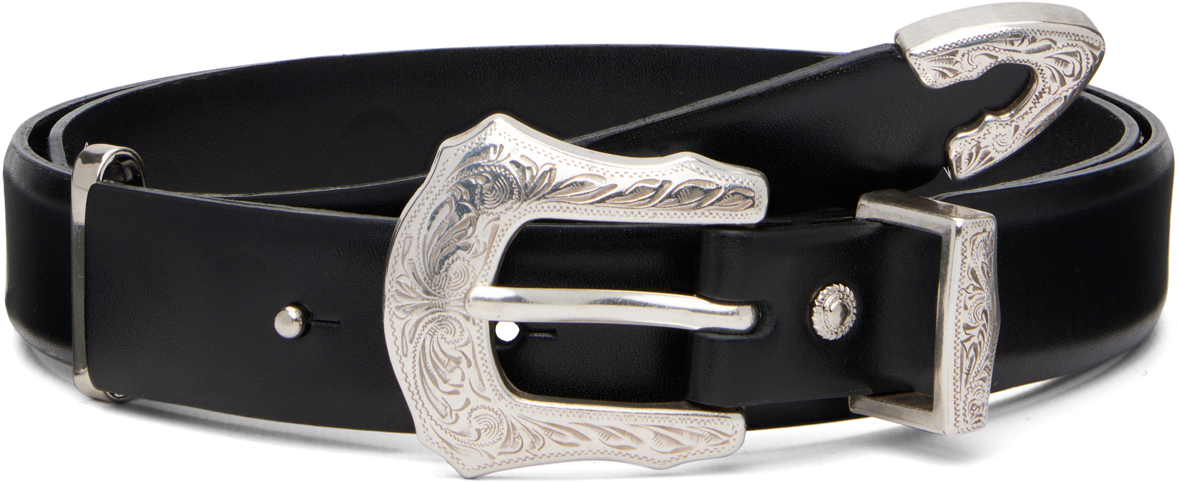 Toga Virilis: Black Metal Buckle Belt | SSENSE
