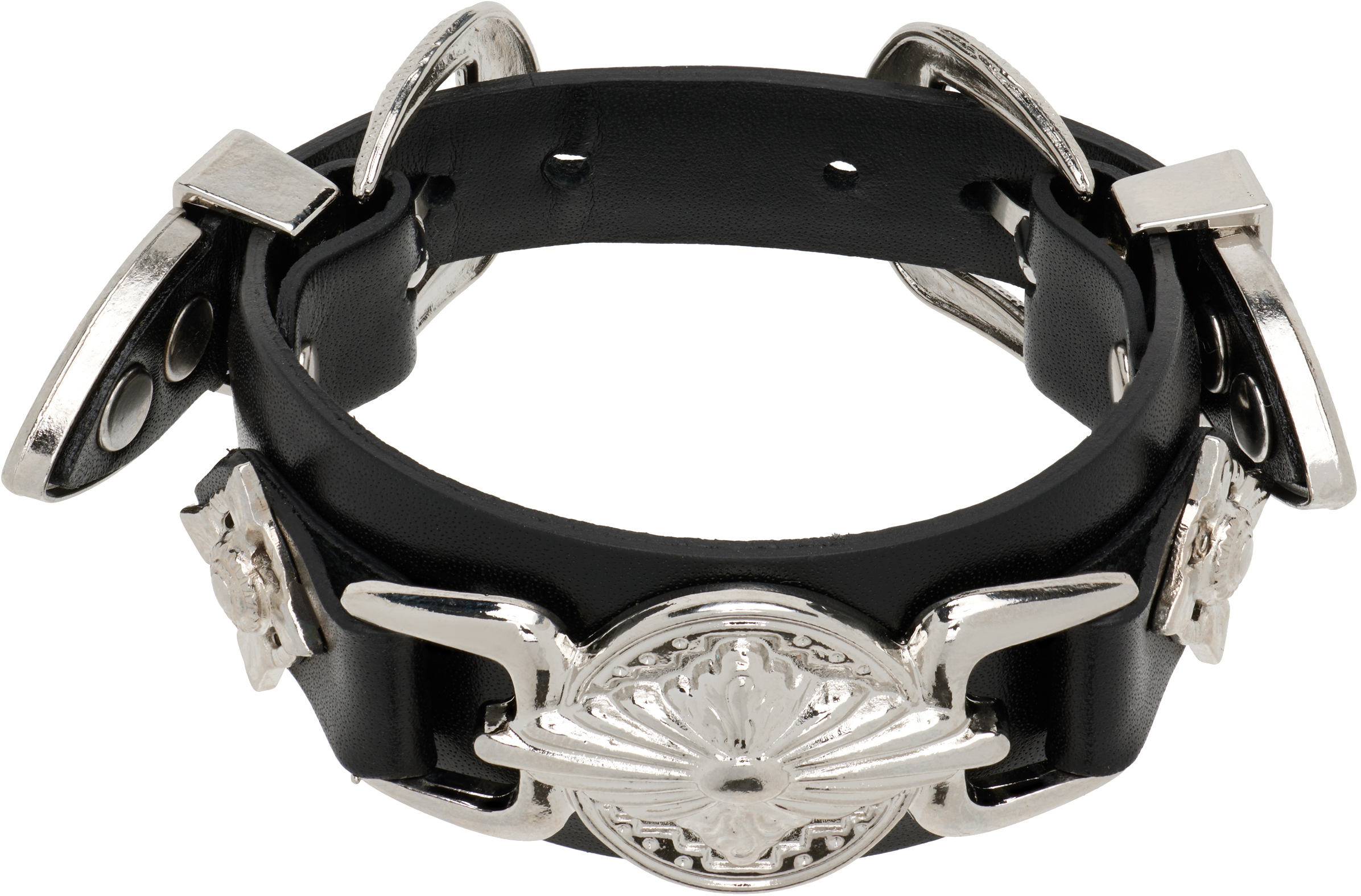 【TOGA VIRILIS】Double buckle bangle Toga Virilis: Double Buckle Concho Bangle Bracelet | SSENSE