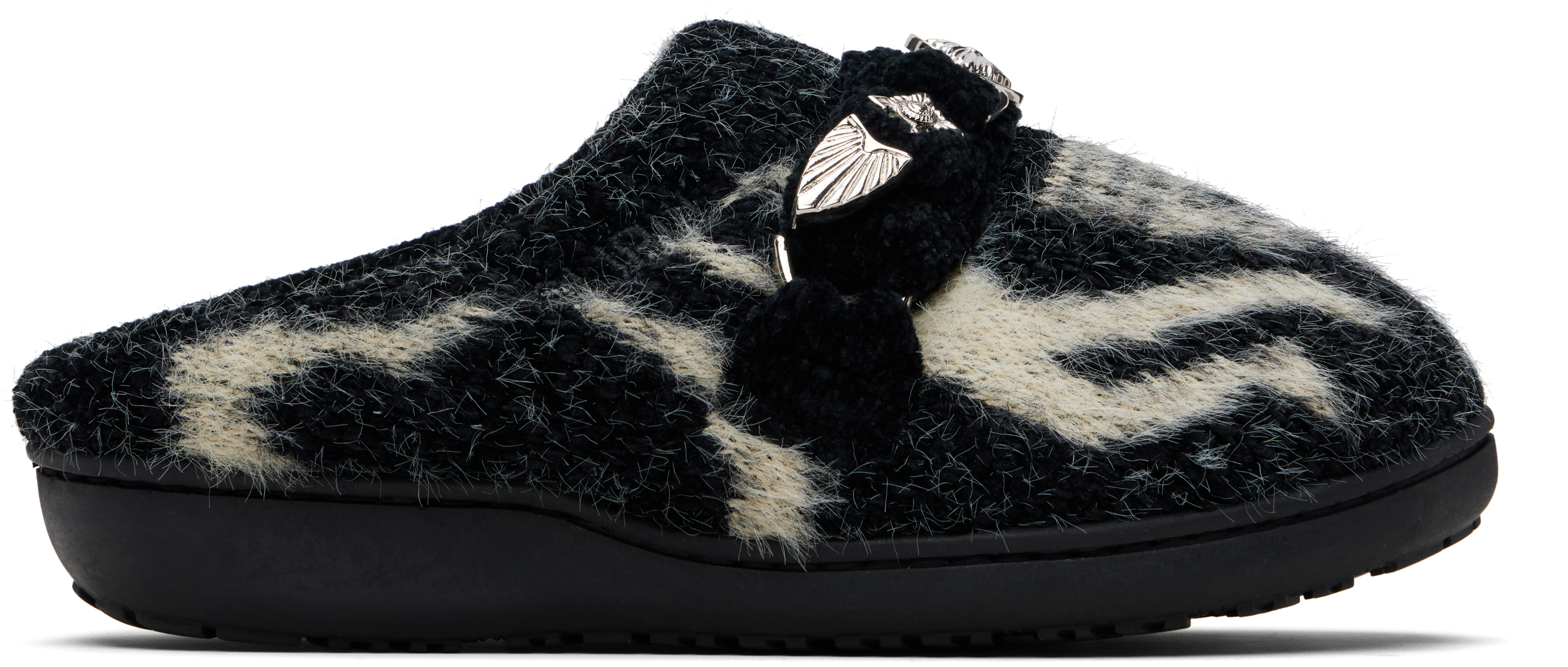 Black SUBU Edition Knit Slipper Loafers by Toga Virilis on Sale