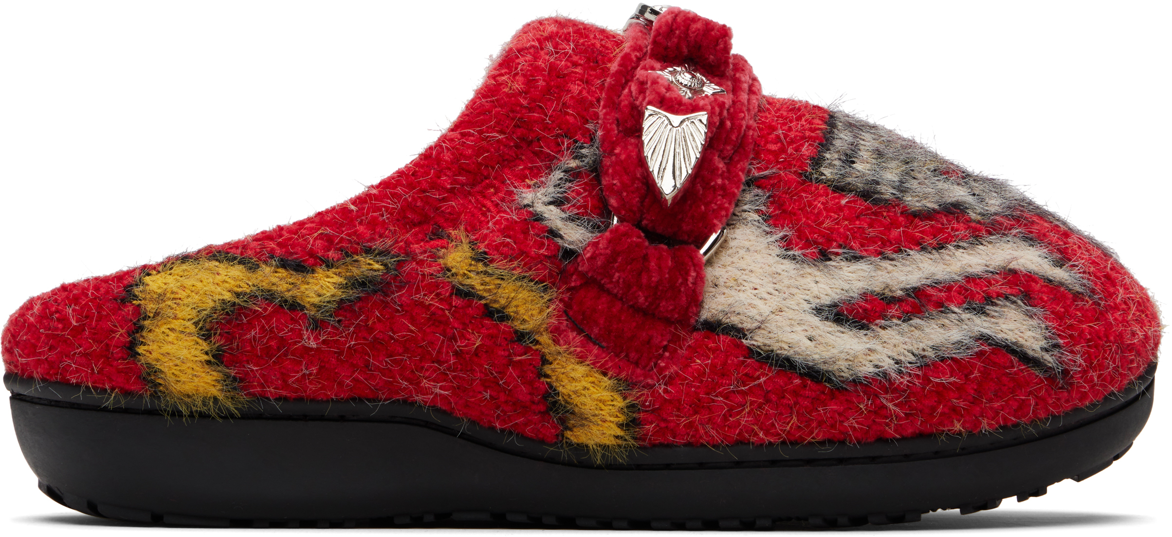 Toga Virilis: Red SUBU Edition Knit Slipper Loafers | SSENSE UK