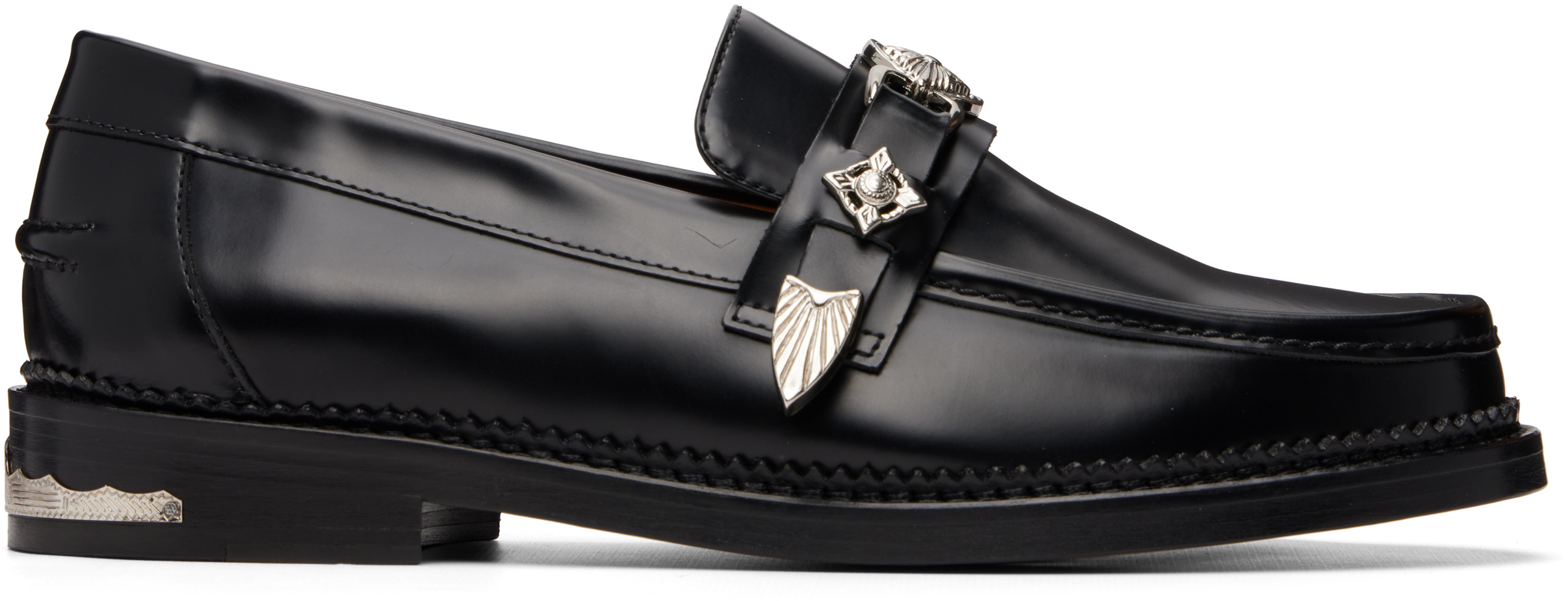 Toga Virilis Black Metal Loafers