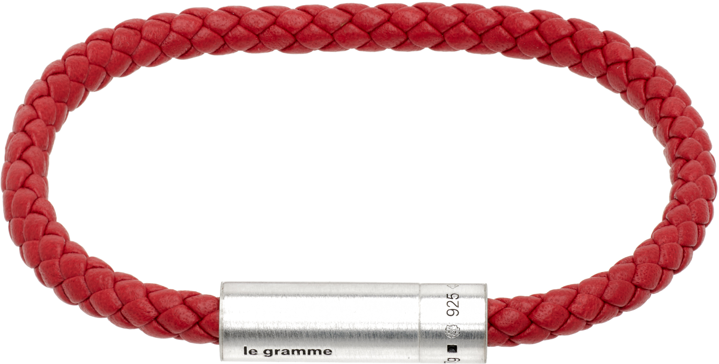 Leather Cable 'le 7g' Bracelet by Le Gramme on Sale Leather Cable 'le 7g' Bracelet by Le Gramme on Sale