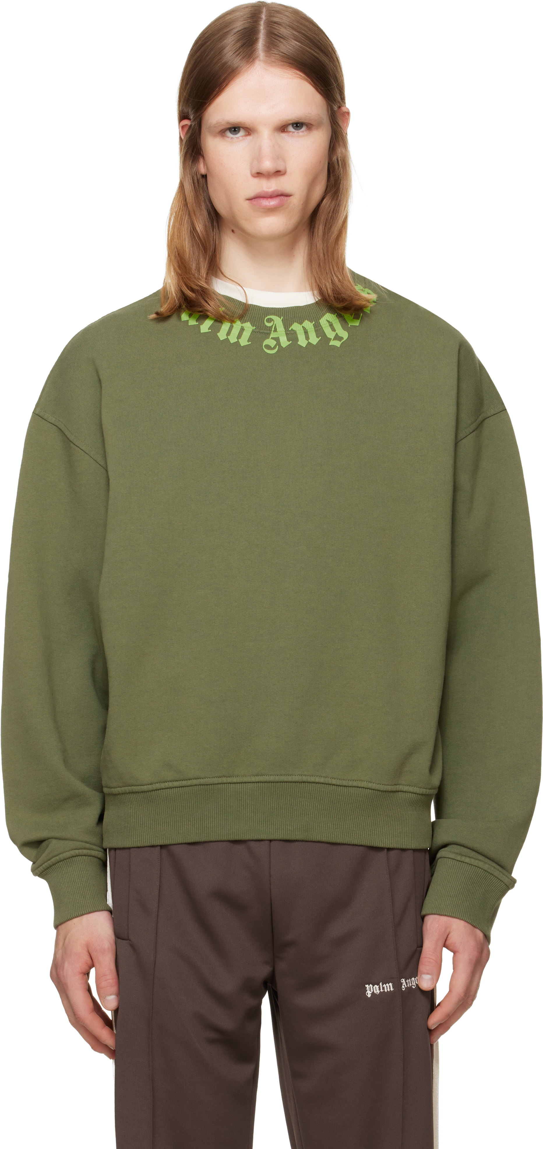 Palm Angelsのカーキ Neck Logo スウェットシャツがセール中