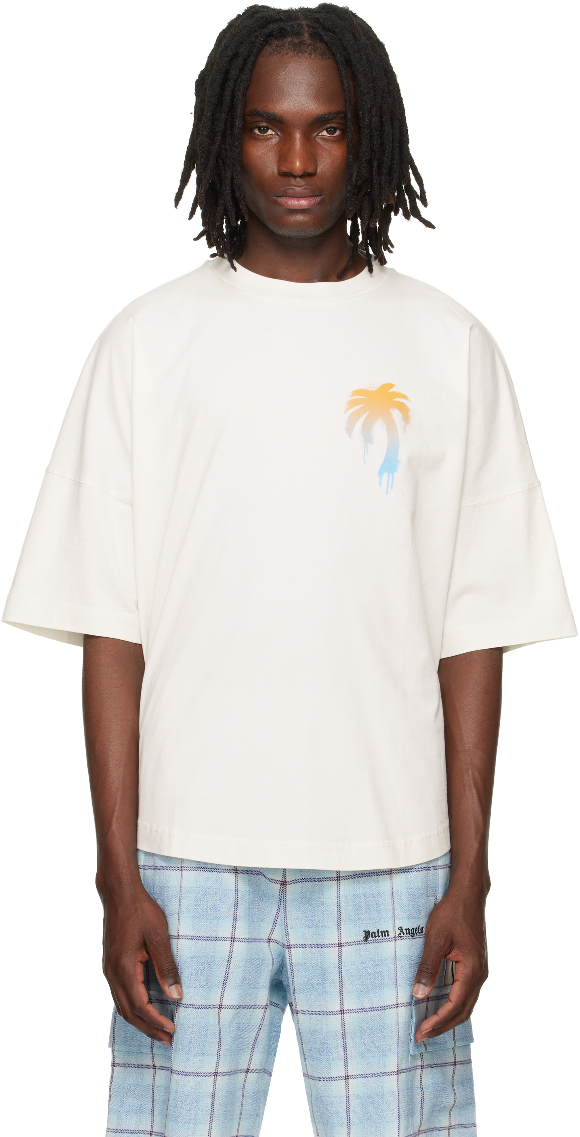 Palm Angels: オフホワイト 'I Love PA' Over Tシャツ | SSENSE 日本