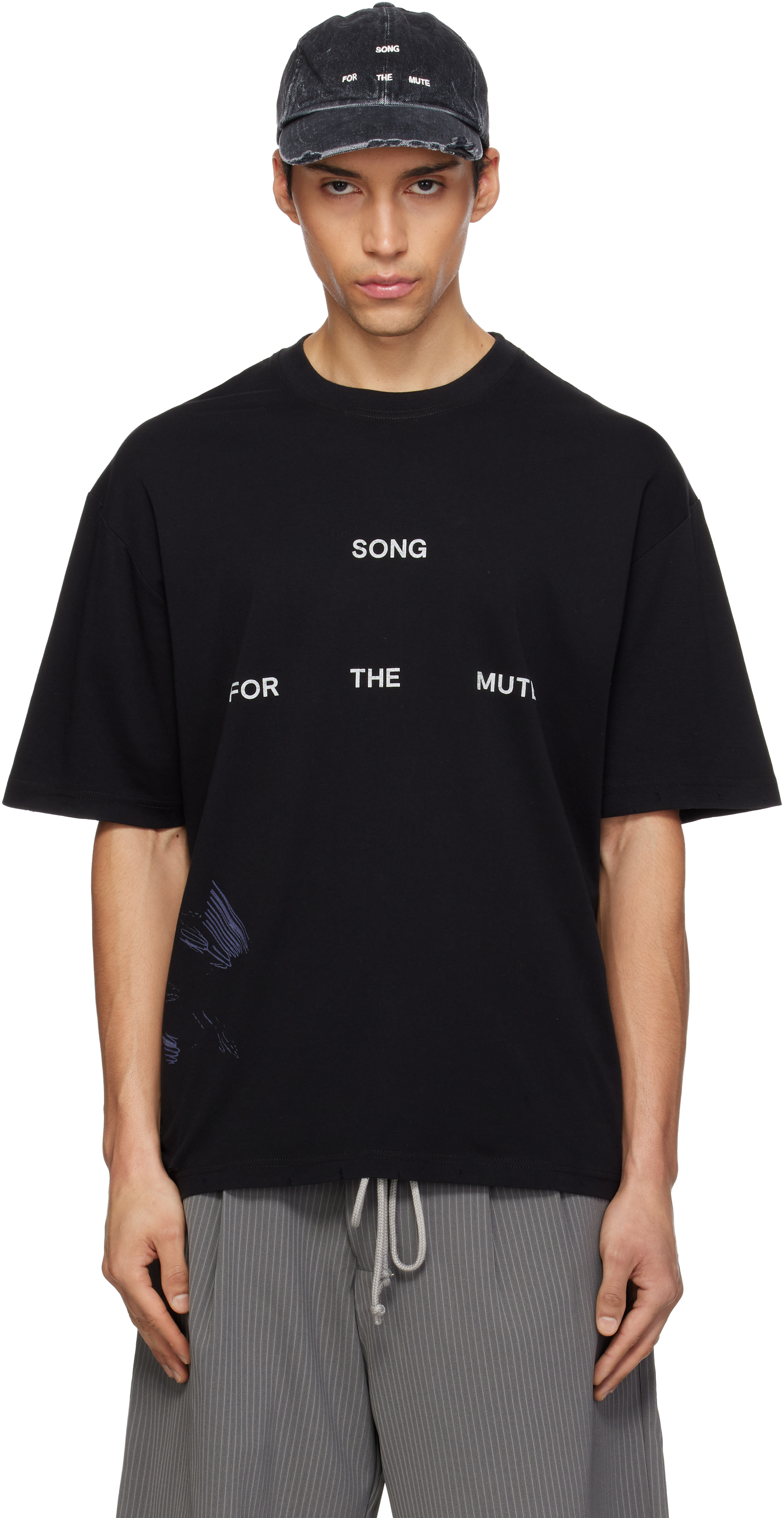 Song for the Mute: Black Logo Oversized T-shirt | SSENSE