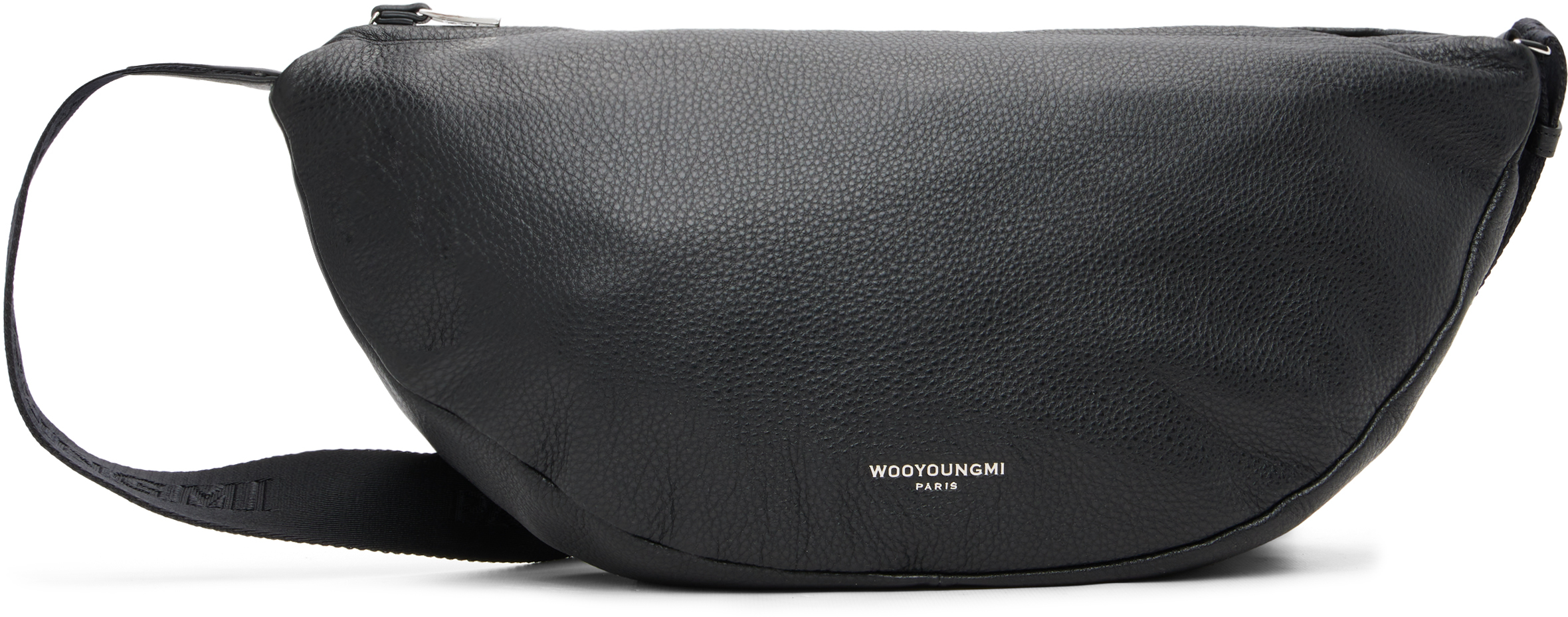 Black Leather Moon Bag by WOOYOUNGMI on Sale