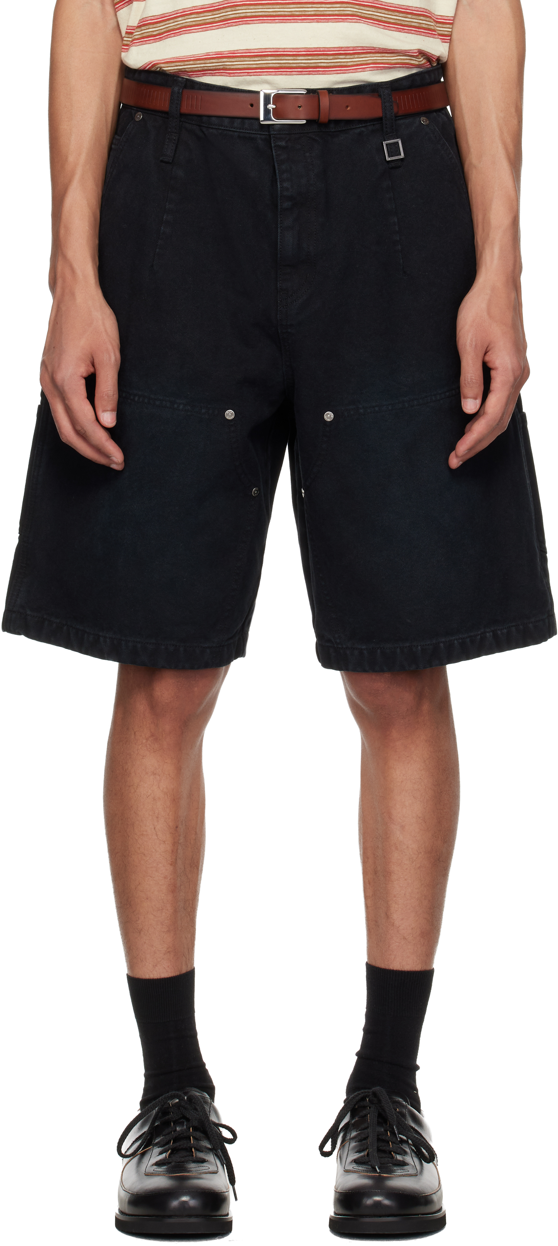 WOOYOUNGMI Navy Cotton Shorts