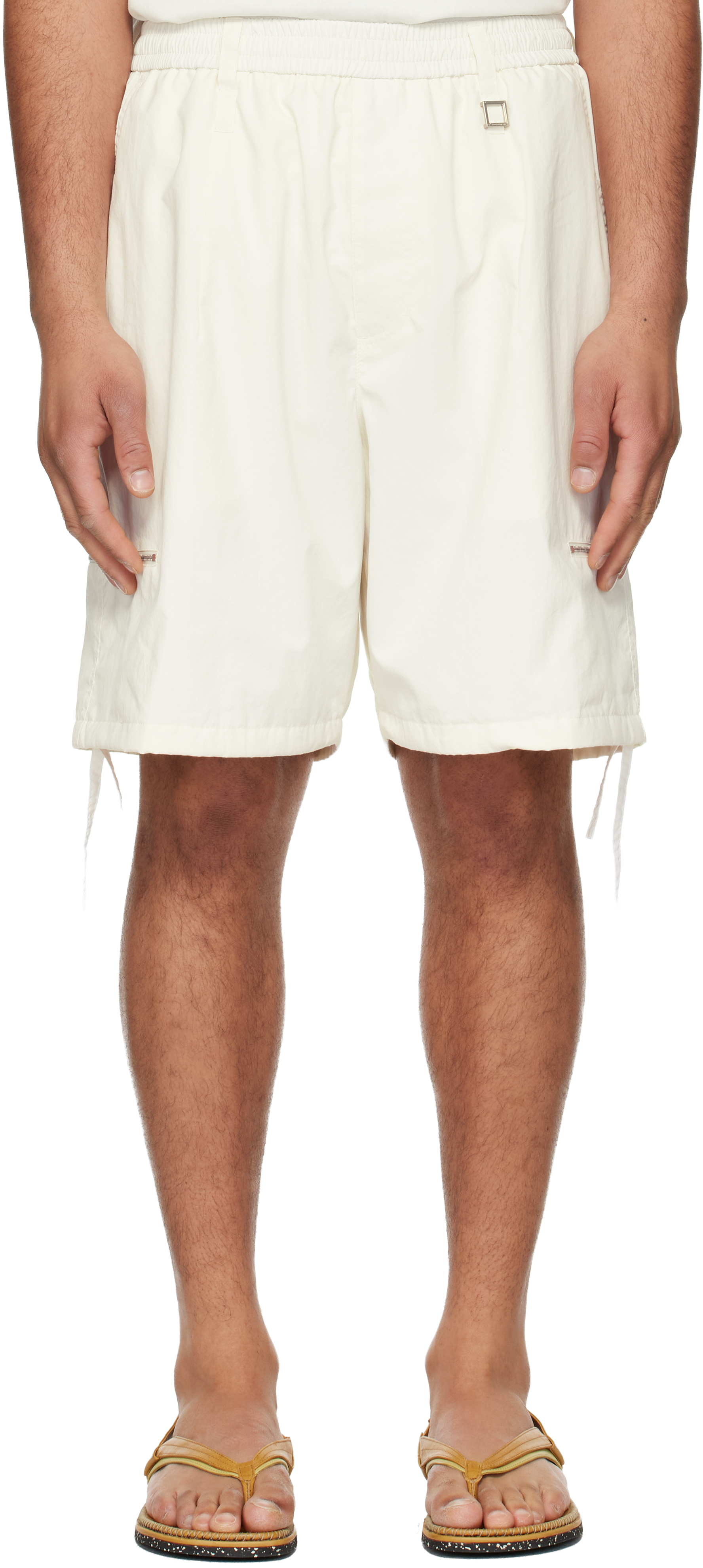 WOOYOUNGMI Off-White Zip Detail Utility Shorts